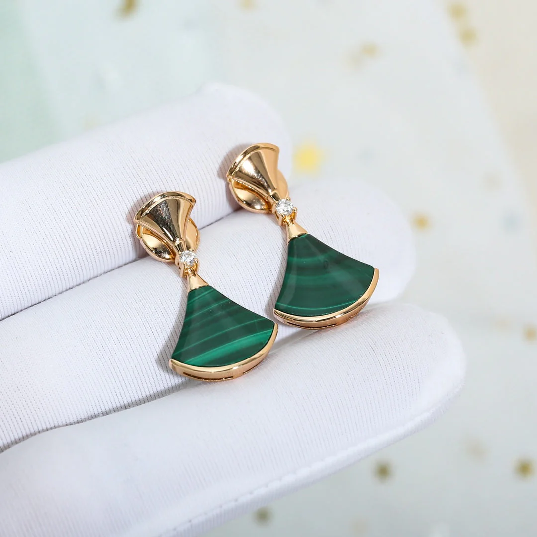 Regalia jewelryDREAM MALACHITE PINK GOLD EARRINGS