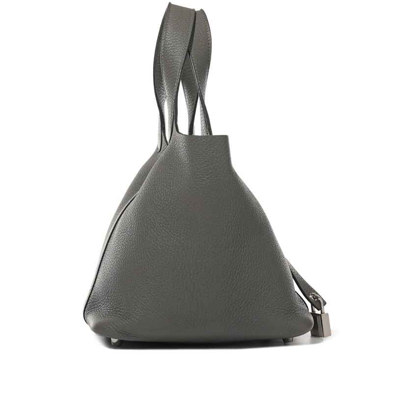 Hermès Gris Meyer Clemence Picotin Lock 18 Palladium Hardware