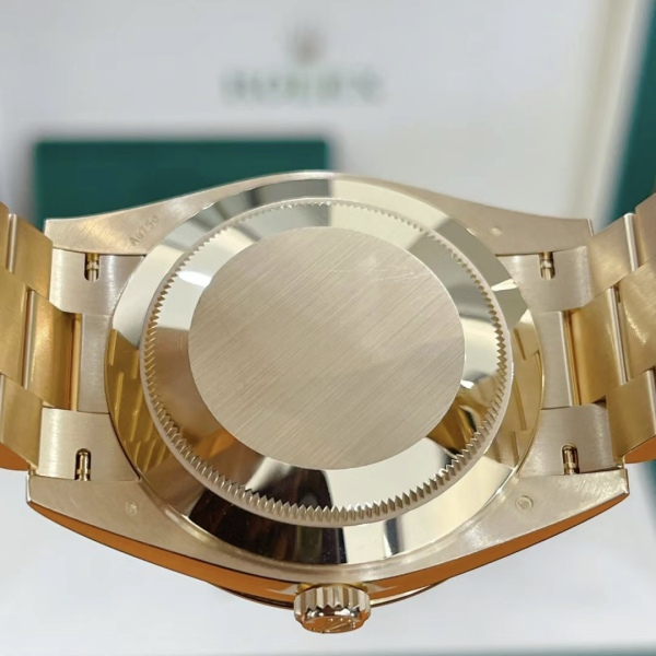 【Super Clone】ROLEX Day-Date 40mm Black Diamond Dial and Diamond Bezel Yellow Gold President Bracelet  228348RBR-0001