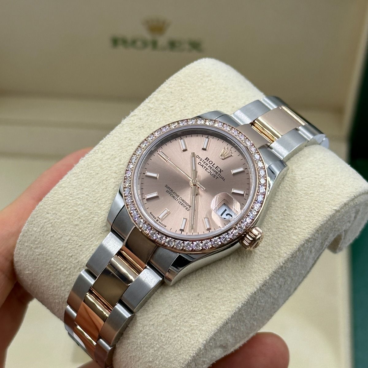 【Super Clone】ROLEX Datejust m278381-0009/0010 Rose Dial Diamond-Set Bezel 31mm
