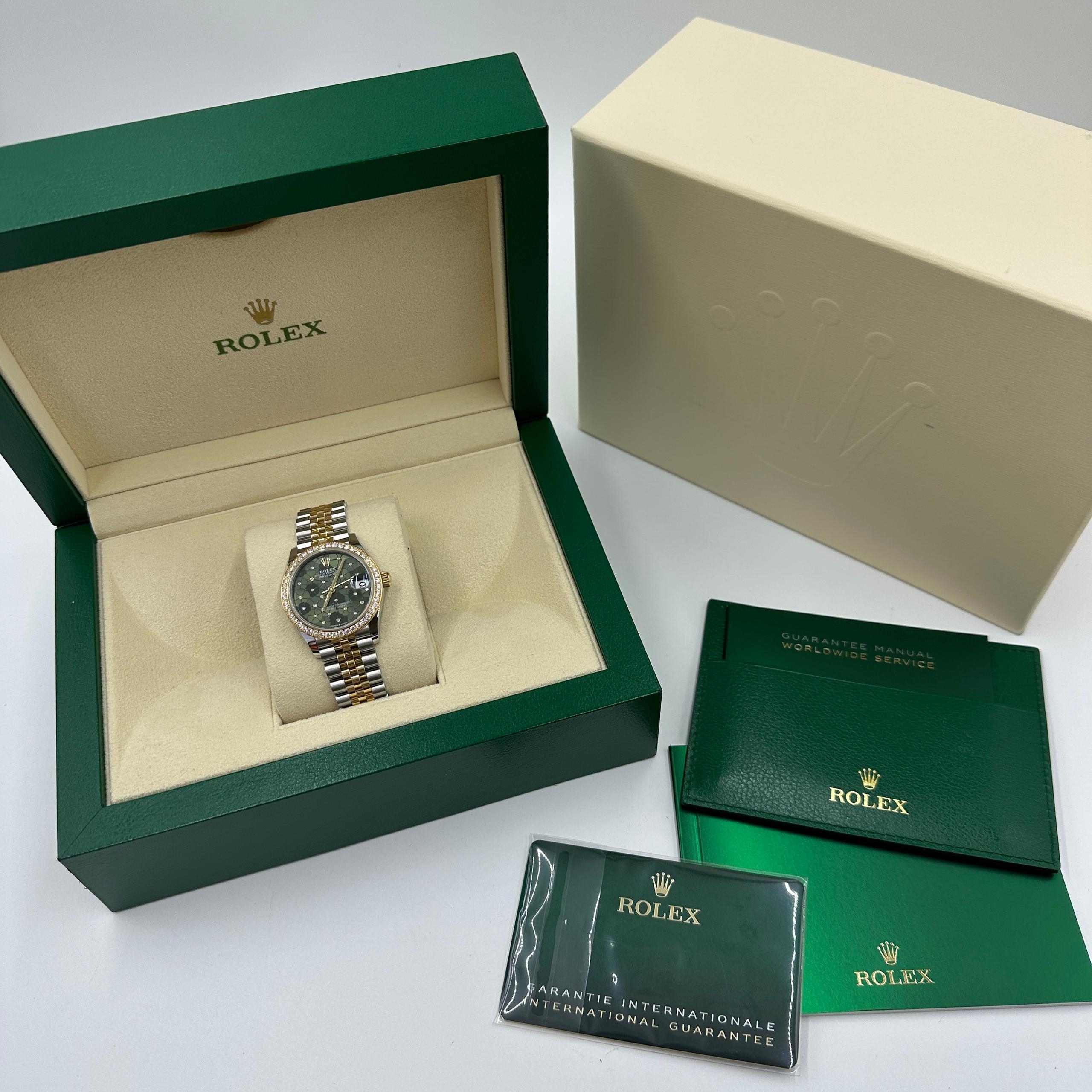 【Super Clone】ROLEX Datejust m278383-0031/0032 31mm Green Floral Dial Oyster Bracelet