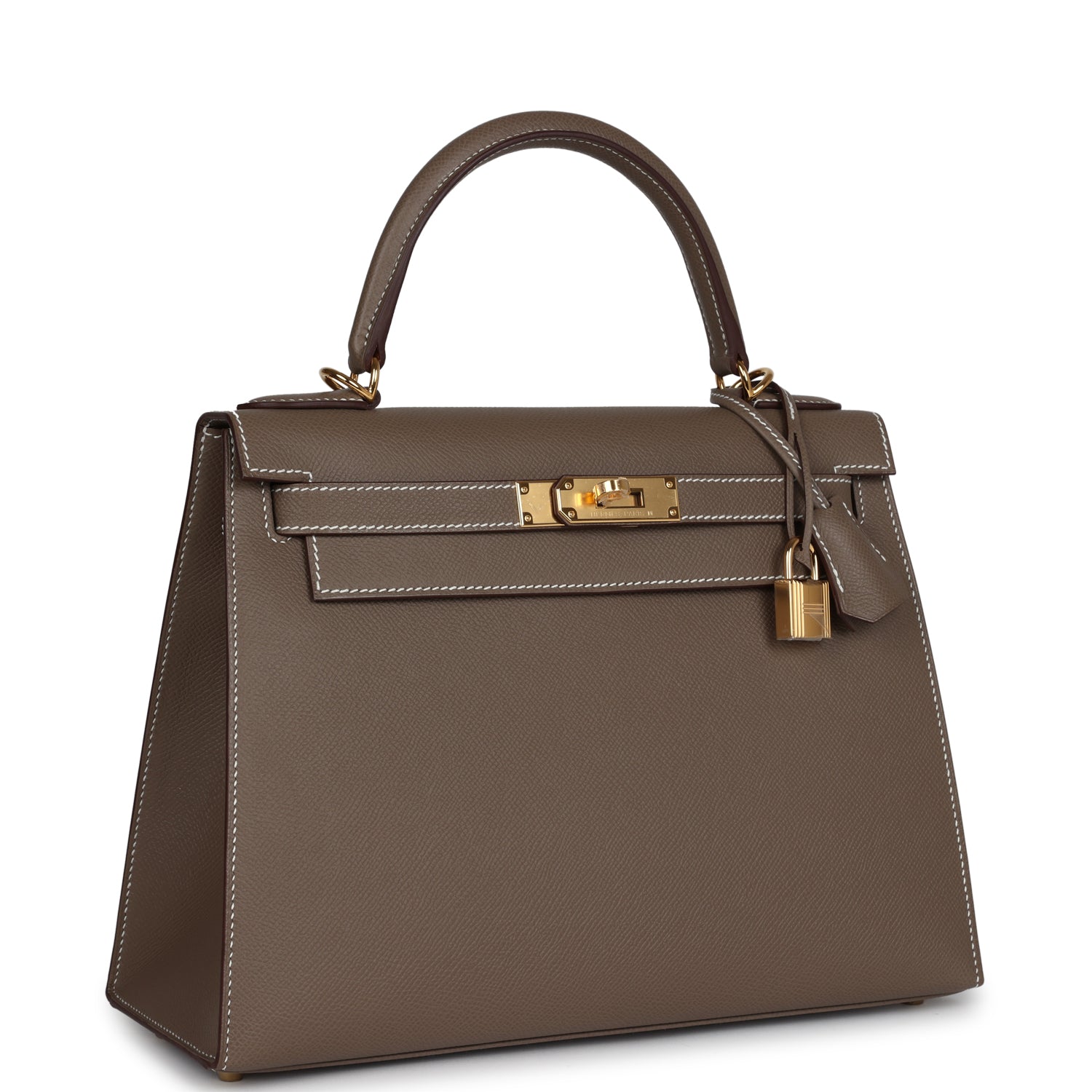 Hermès Kelly Sellier 28 Etoupe Epsom Gold Hardware