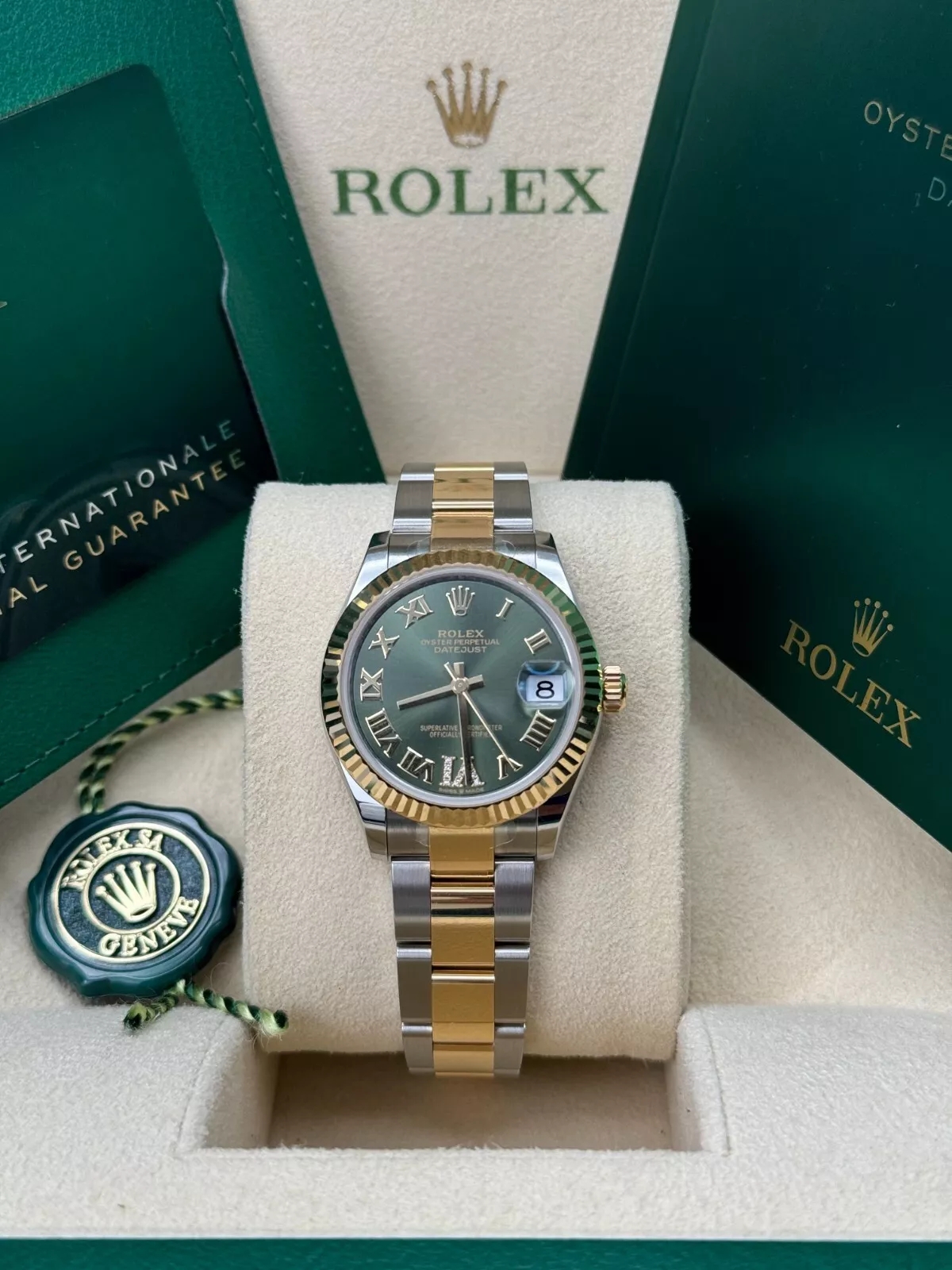 【Super Clone】ROLEX Datejust m278273-0015/0016 31mm Olive Green Dial Stainless Steel and Yellow Gold Oyster Watch
