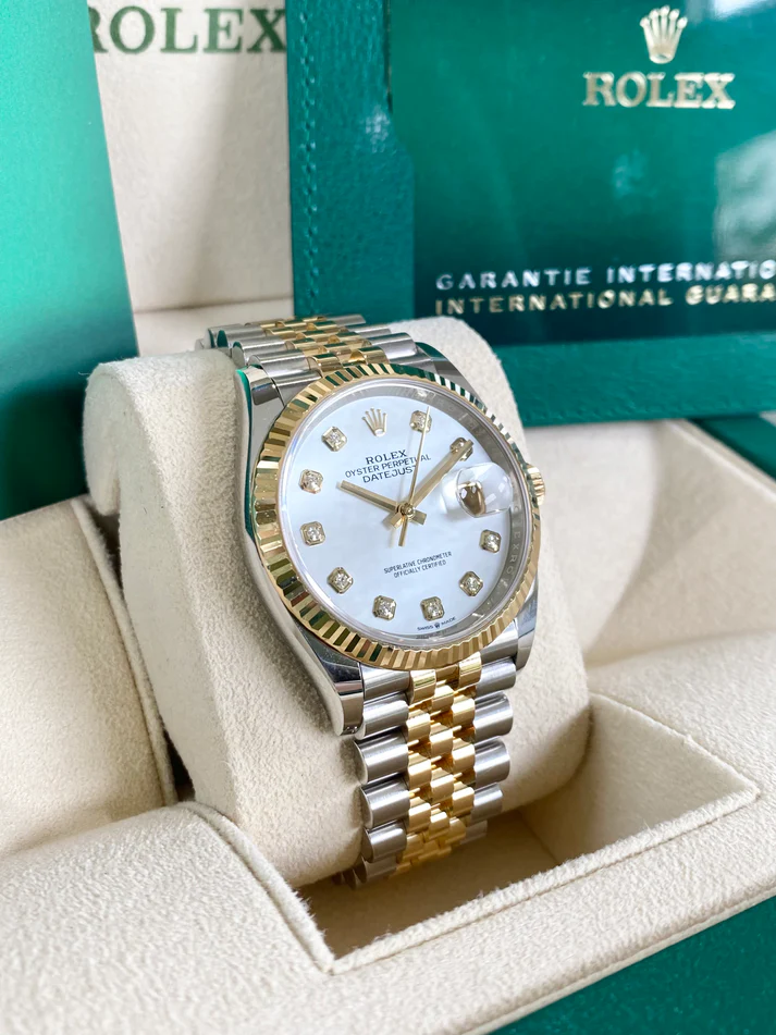 【Super Clone】ROLEX  Datejust 36mm 126233 MOP Diamond Dial Jubilee Two-Tone Bracelet Watch