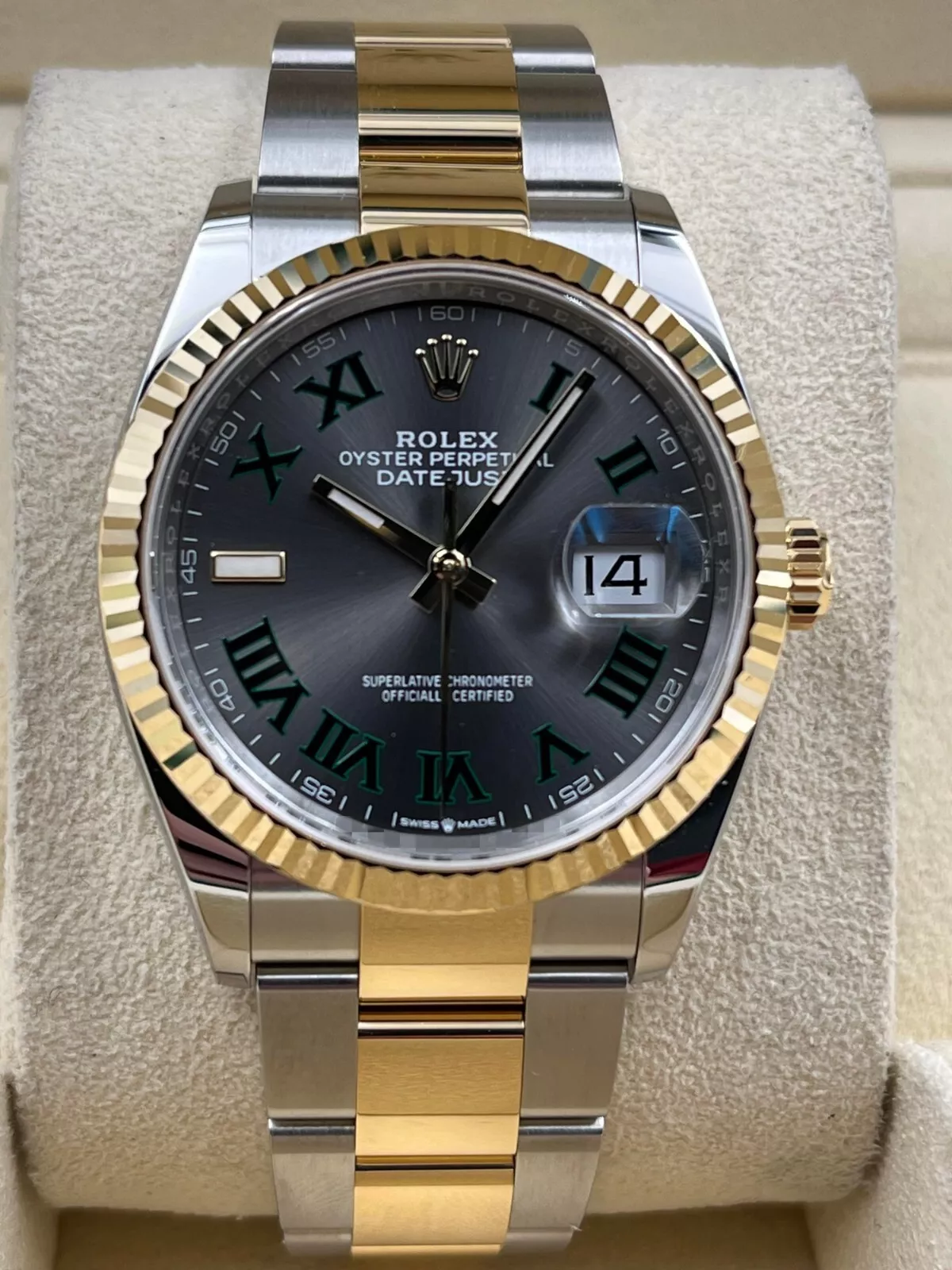 【Super Clone】ROLEX  Datejust 36mm 126233 Wimbledon Slate Dial Oyster Bracelet Watch