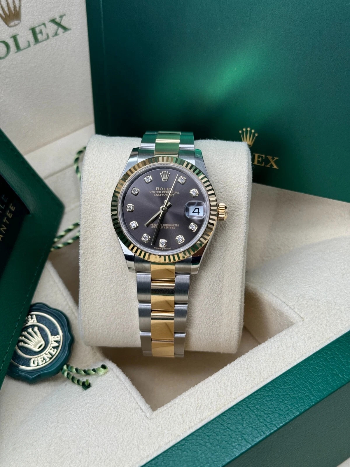 【Super Clone】ROLEX Datejust m278273-0021/0022 31mm Dark Grey Dial Stainless Steel and Yellow Gold Oyster Watch