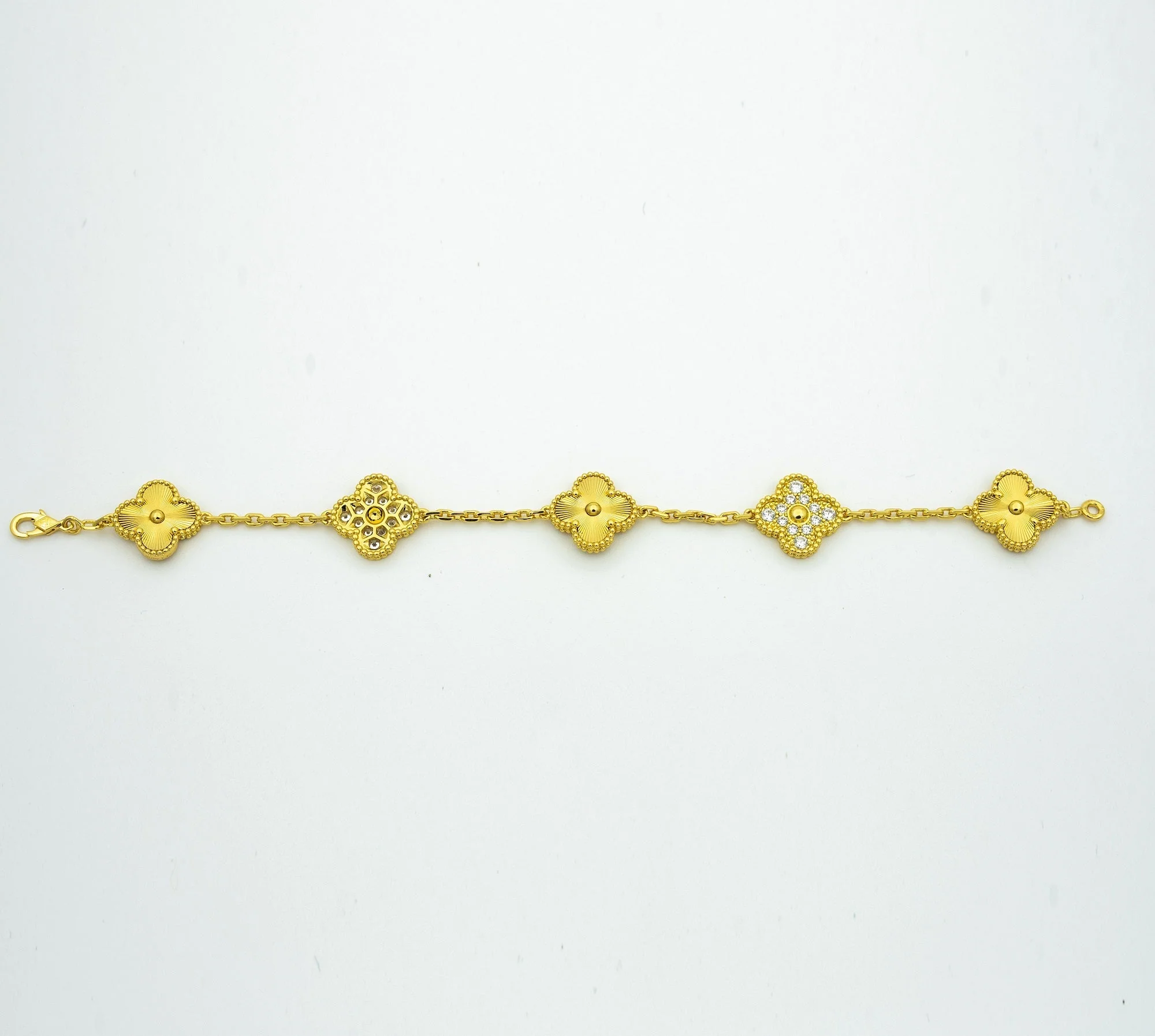 Regalia jewelryCLOVER BRACELET 5 MOTIFS GOLD DIAMOND