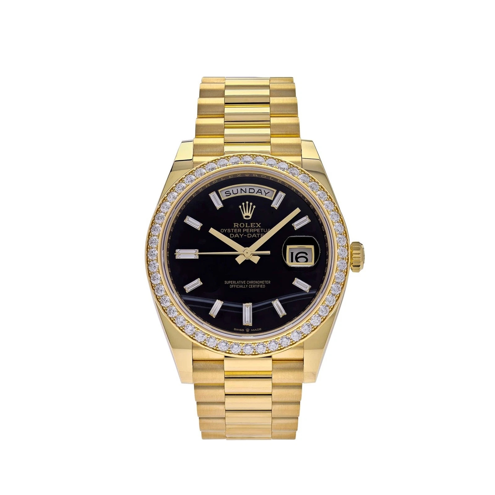 【Super Clone】ROLEX Day-Date 40mm Black Onyx Dial 228348RBR-0039