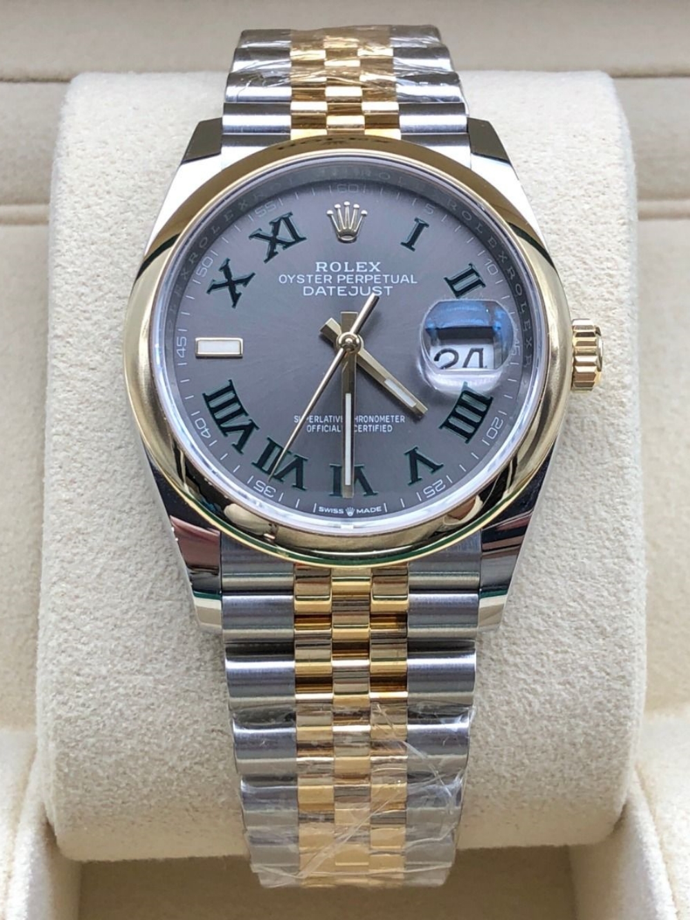 【Super Clone】ROLEX  Datejust 36mm 126203 Slate Dial 36mm Domed Bezel Oyster Bracelet
