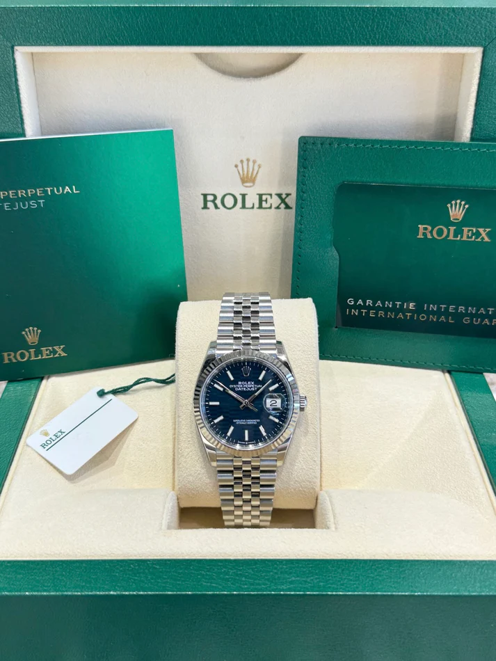 【Super Clone】ROLEX  Datejust 36mm 126234 Blue Fluted Motif Dial Jubilee Bracelet