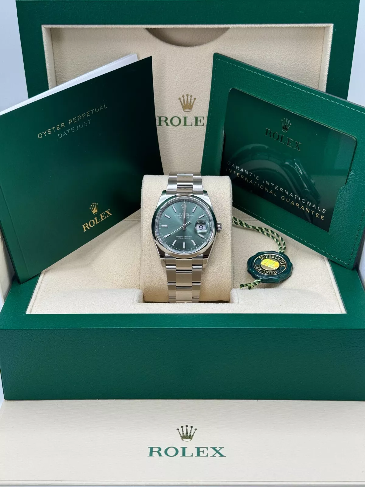 【Super Clone】ROLEX  Datejust 36mm 126200 Mint Green Dial Stainless Steel Oyster Bracelet Watch