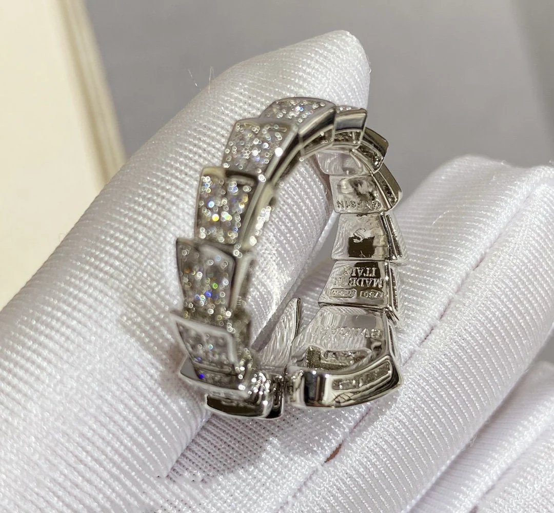 Regalia jewelrySERPENTI LARGE RING SILVER DIAMOND PAVED