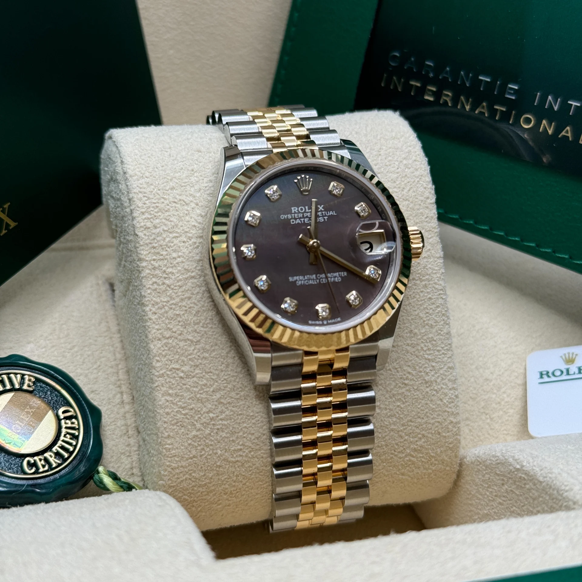 【Super Clone】ROLEX Datejust m278273-0023/0024 31mm Black Mother-of-Pearl Dial Stainless Steel and Yellow Gold Oyster Watch