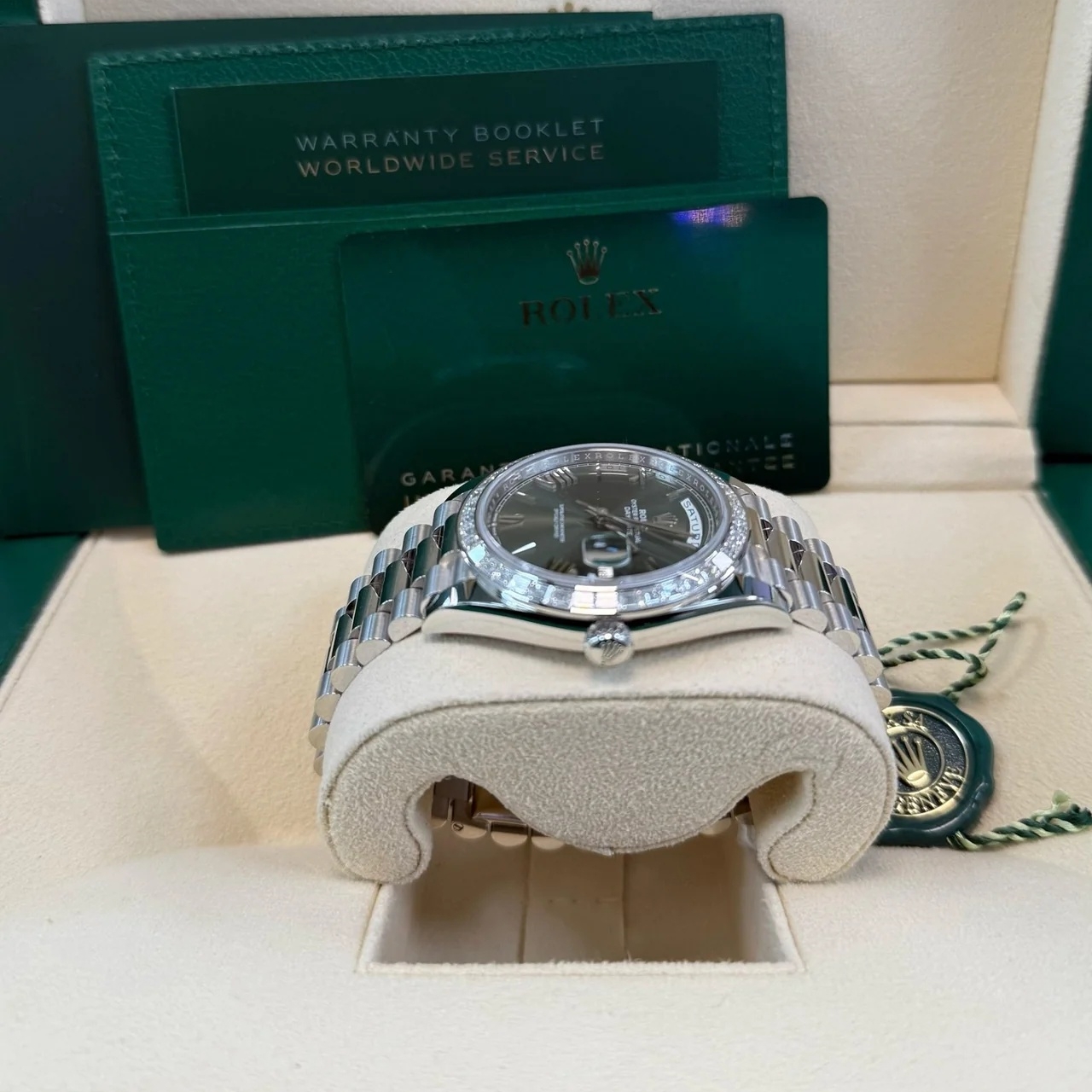 【Super Clone】ROLEX Day-Date 40mm 228396TBR-0020 Green Roman Dial