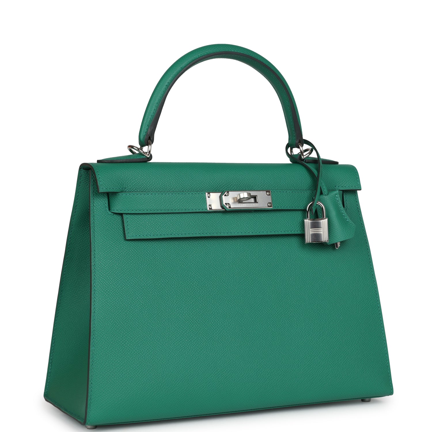 Hermes Kelly Sellier 28 Vert Vertigo Epsom Palladium Hardware