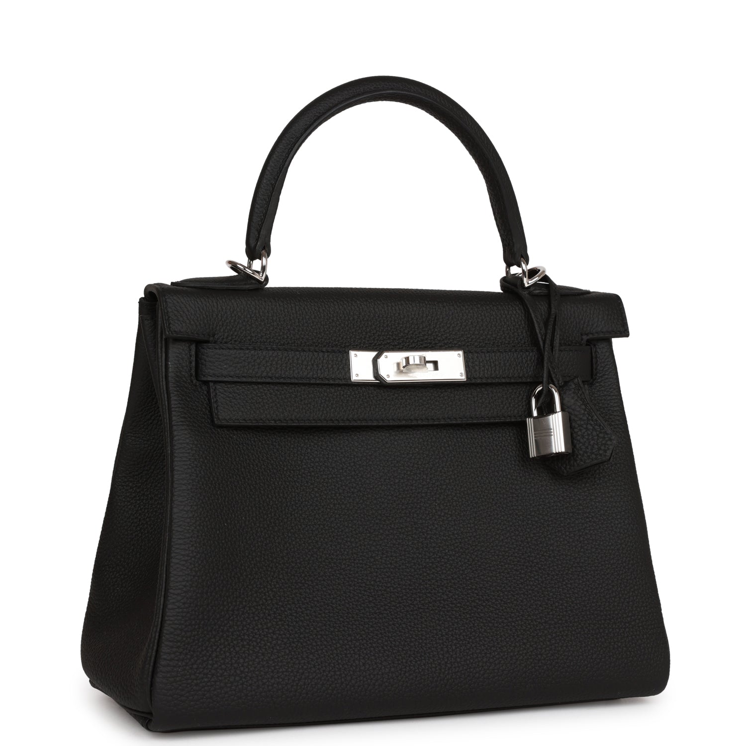 Hermès Kelly Retourne 28 Black Togo Palladium Hardware