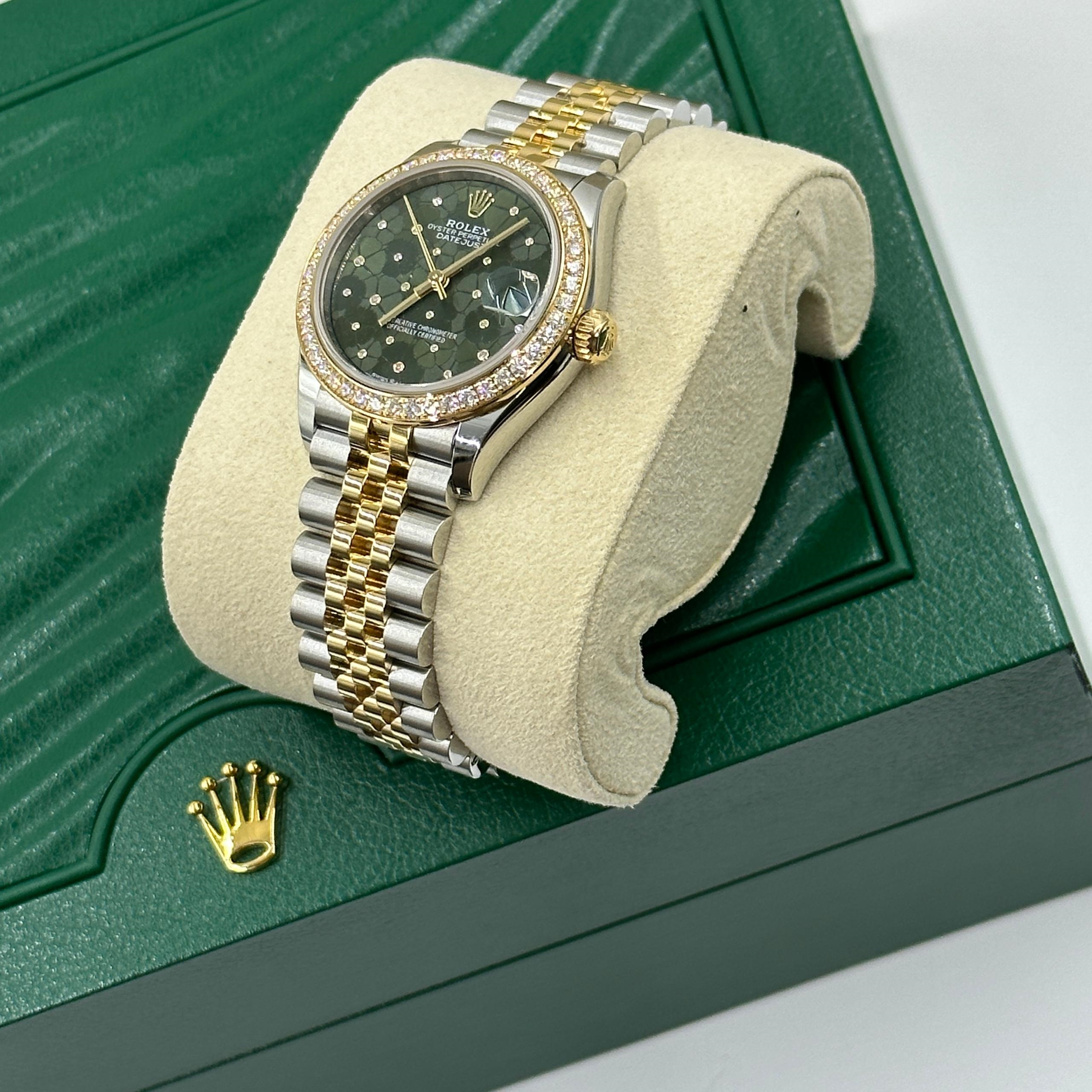 【Super Clone】ROLEX Datejust m278383-0031/0032 31mm Green Floral Dial Oyster Bracelet
