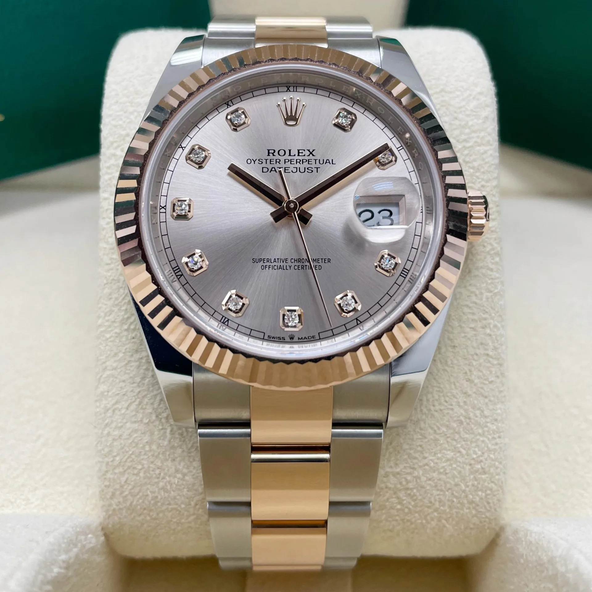 【Super Clone】ROLEX Datejust 41mm 126331 Sundust Diamond Jubilee Steel and Everose Gold Watch