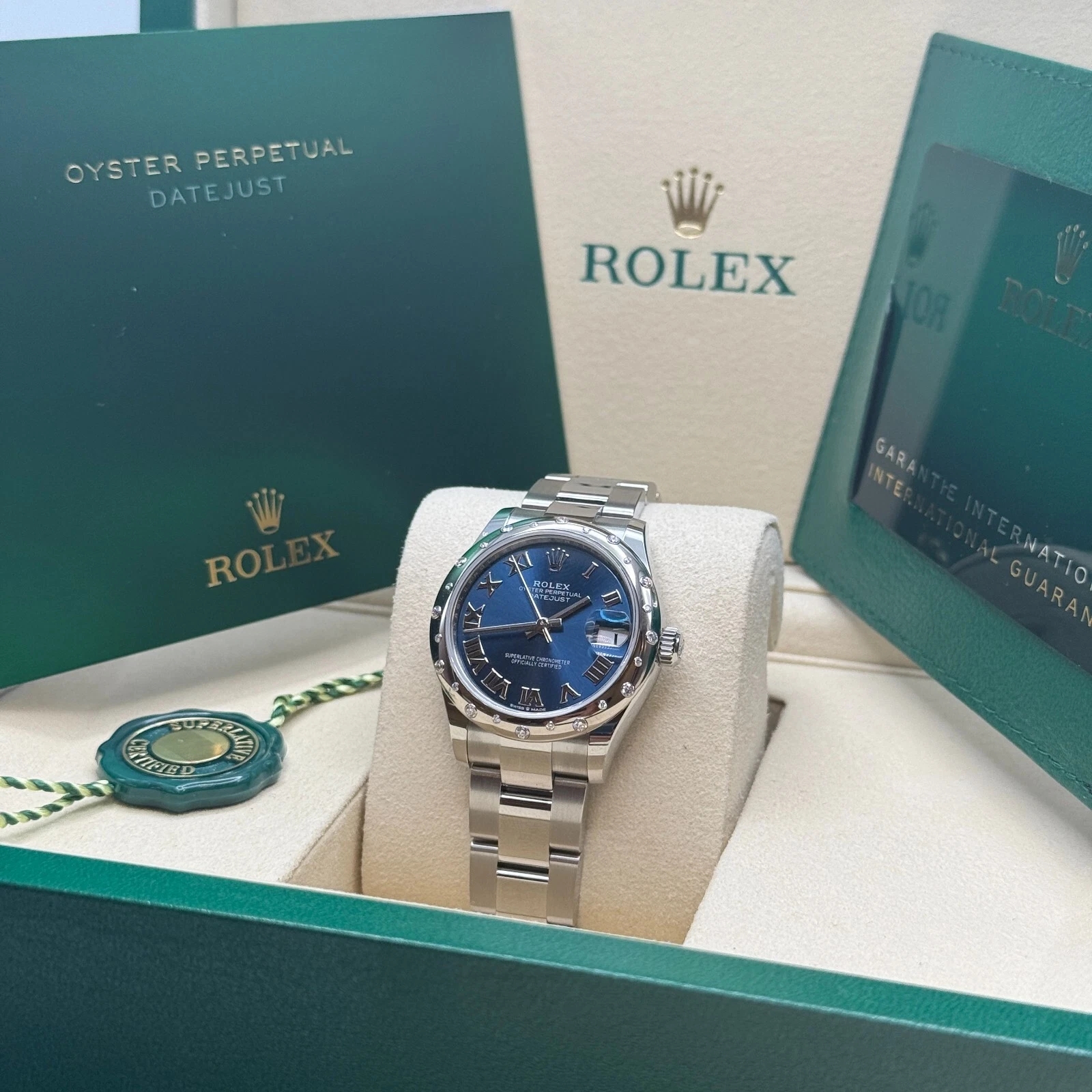 【Super Clone】ROLEX Datejust m278344-0035/0036 Bright Blue Dial 31mm Domed Diamond Oyster Watch