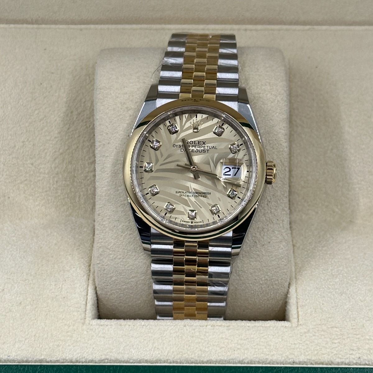 【Super Clone】ROLEX  Datejust 36mm 126203 Golden Fluted Dial Domed Bezel Oyster Bracelet
