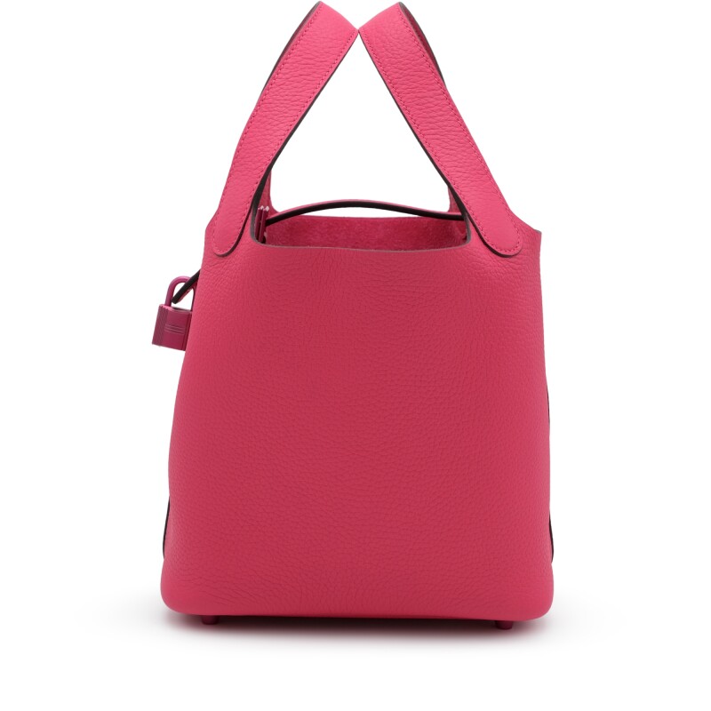 Hermès Rose Mexico Clemence Monochrome So Pink Picotin Lock 18 Pink Hardware