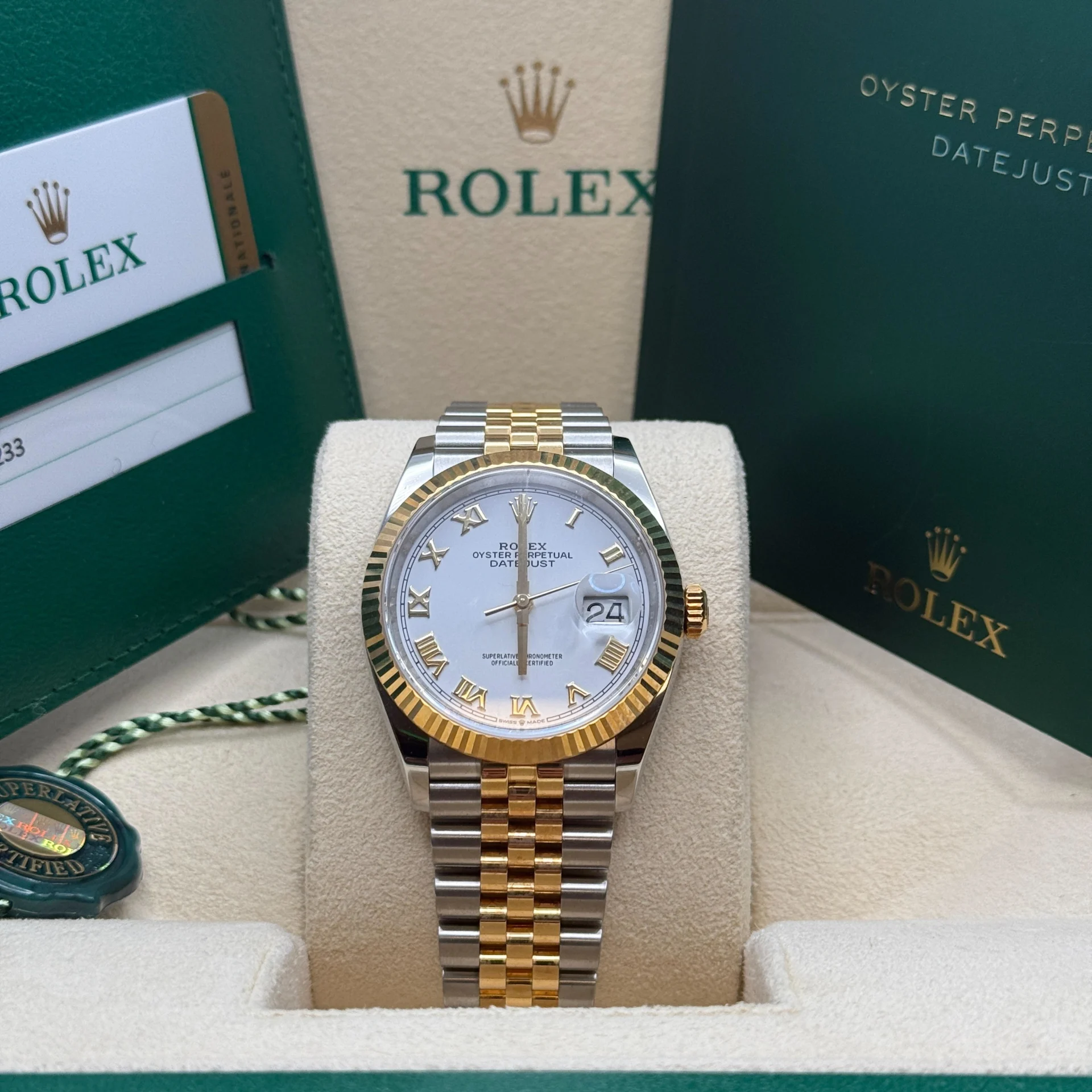 【Super Clone】ROLEX  Datejust 36mm 126233 White Dial Oyster Bracelet Watch
