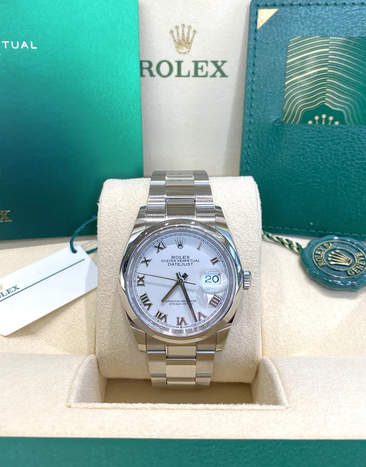 【Super Clone】ROLEX  Datejust 36mm 126200 Stainless Steel White Roman Dial Oyster
