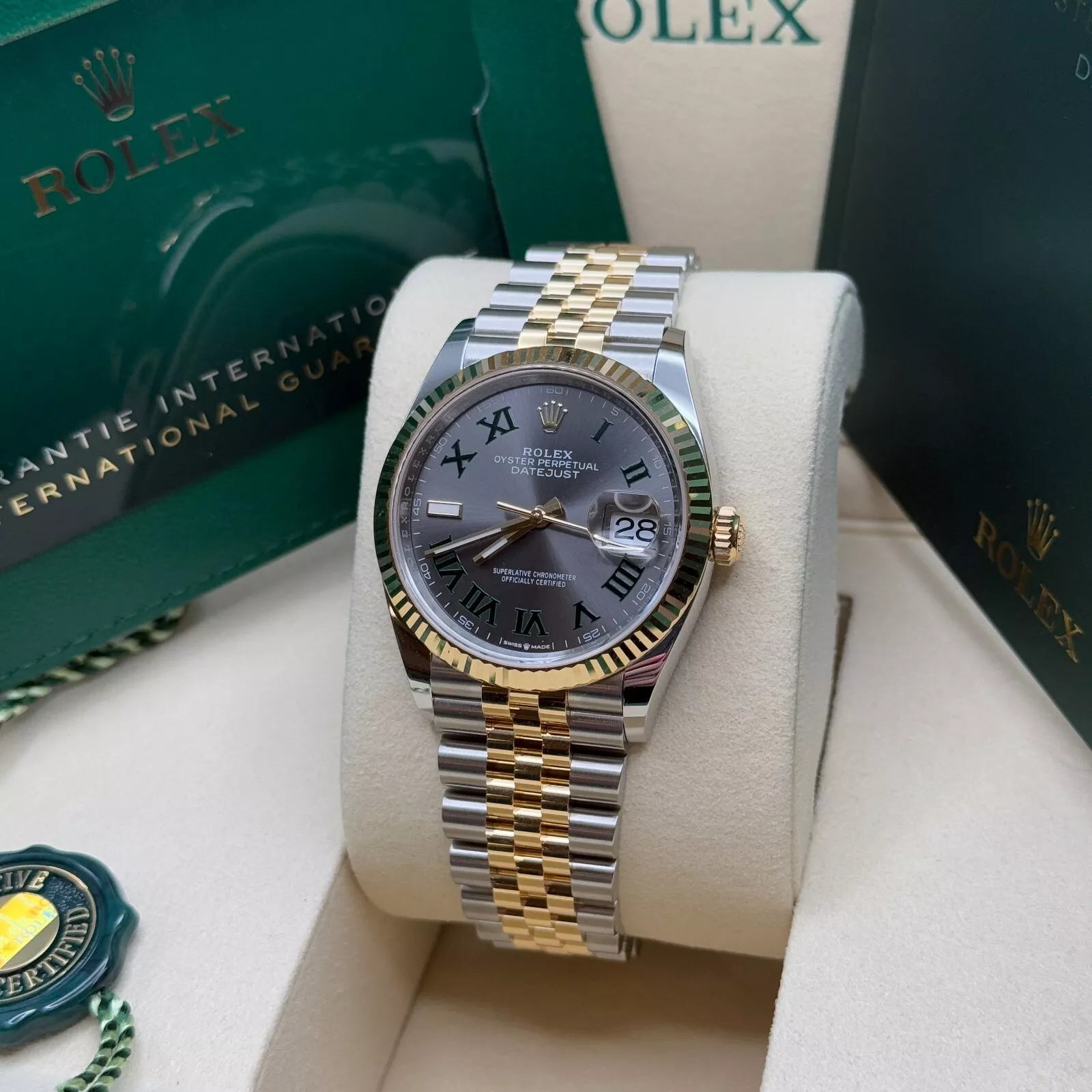 【Super Clone】ROLEX  Datejust 36mm 126233 Wimbledon Slate Dial Oyster Bracelet Watch