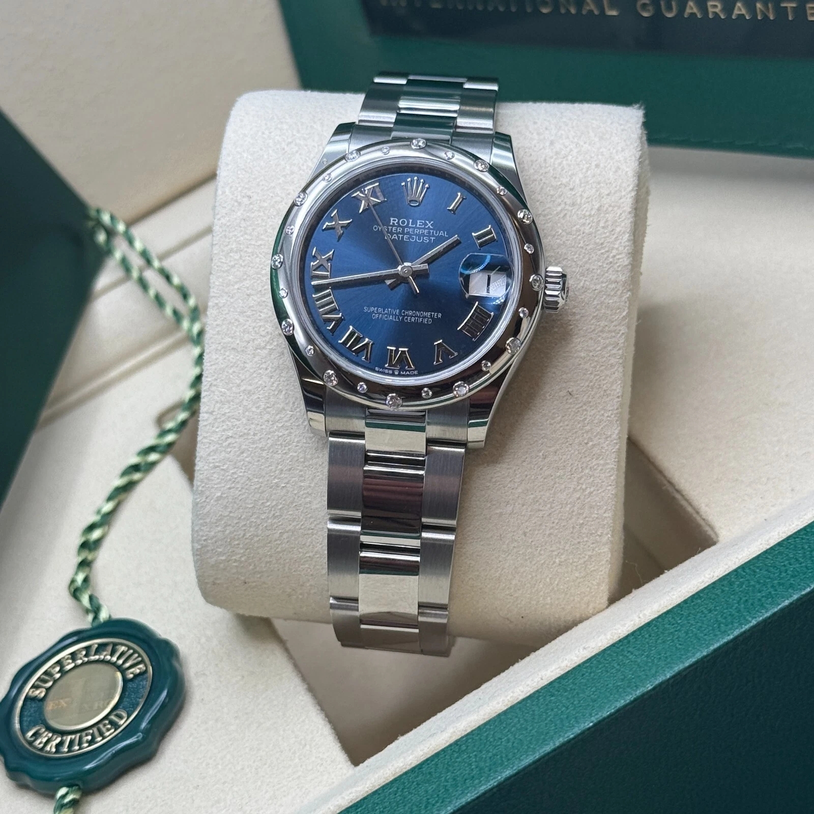 【Super Clone】ROLEX Datejust m278344-0035/0036 Bright Blue Dial 31mm Domed Diamond Oyster Watch