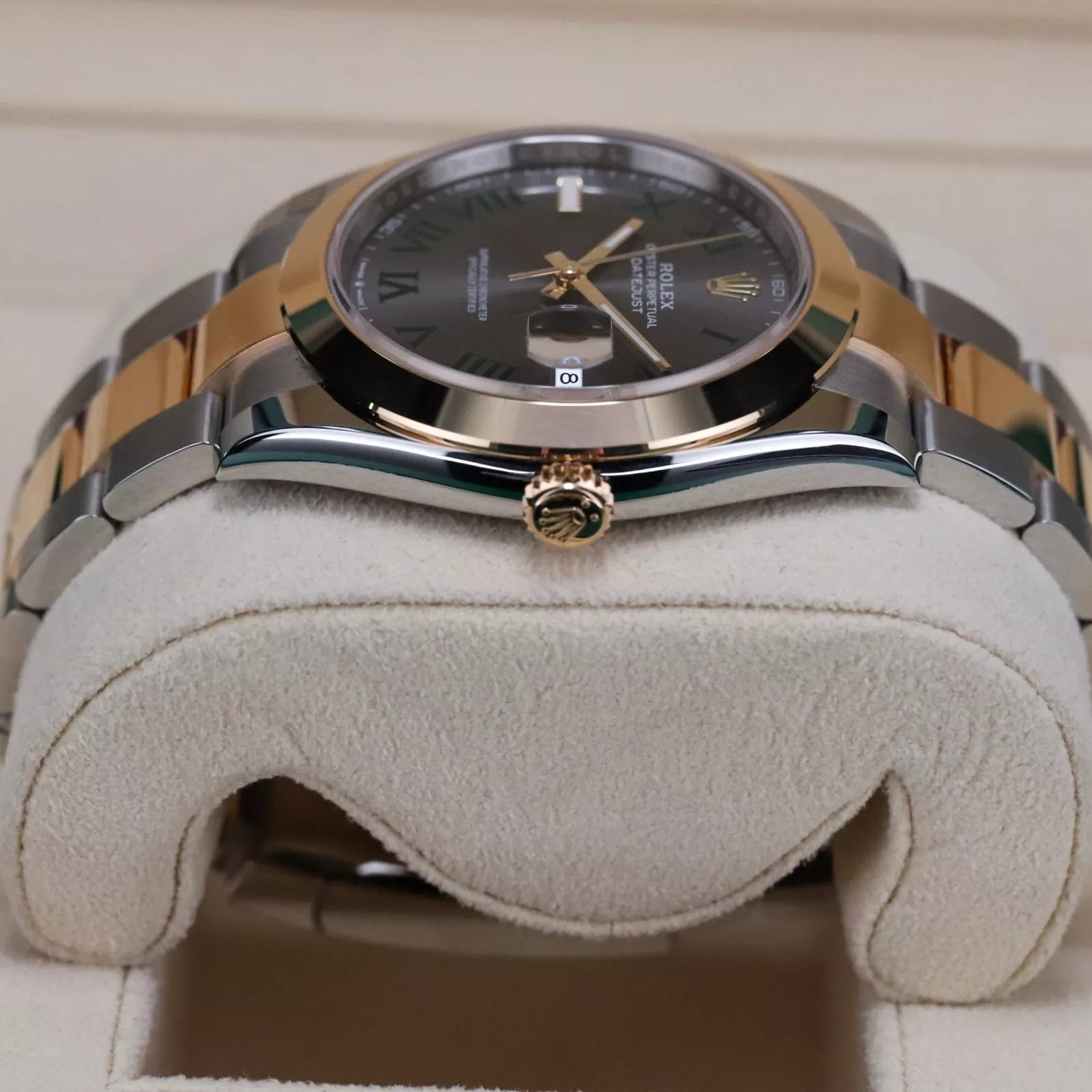 【Super Clone】RLX Datejust 41mm 126303 Slate Roman Oyster Steel and Yellow Gold Mens Watch