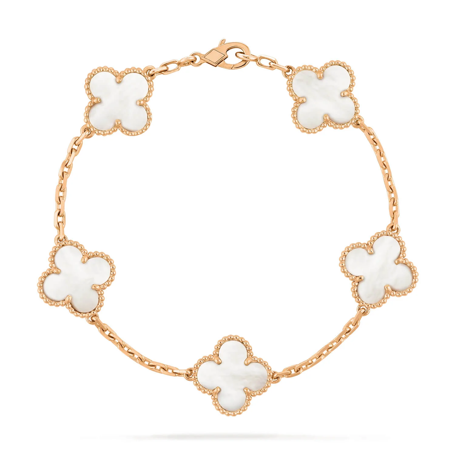Regalia jewelryCLOVER  5 MOTIF WHITE MOP BRACELET