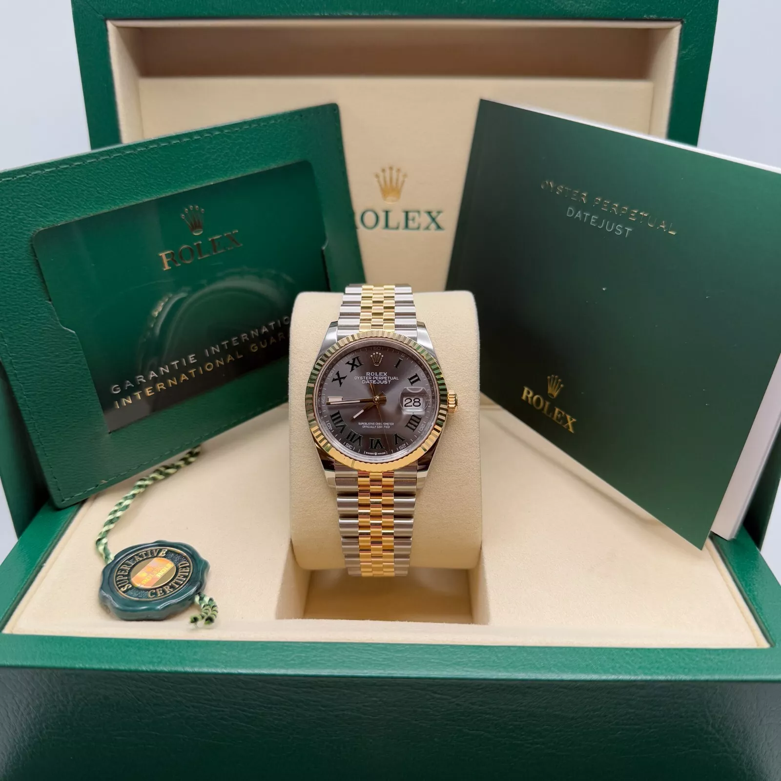 【Super Clone】ROLEX  Datejust 36mm 126233 Wimbledon Slate Dial Oyster Bracelet Watch