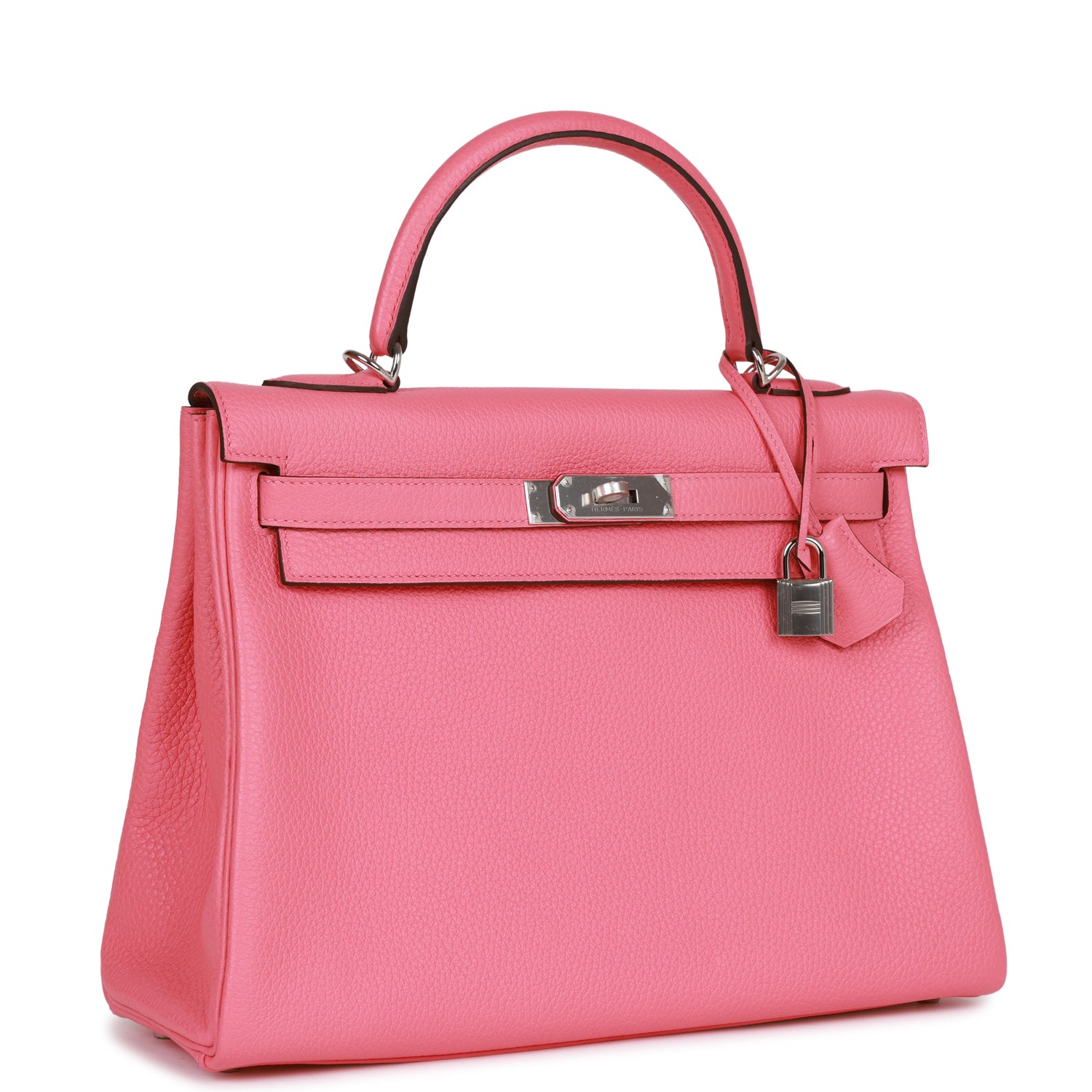 Hermès Kelly Retourne 32 Rose Azalee Clemence Palladium Hardware