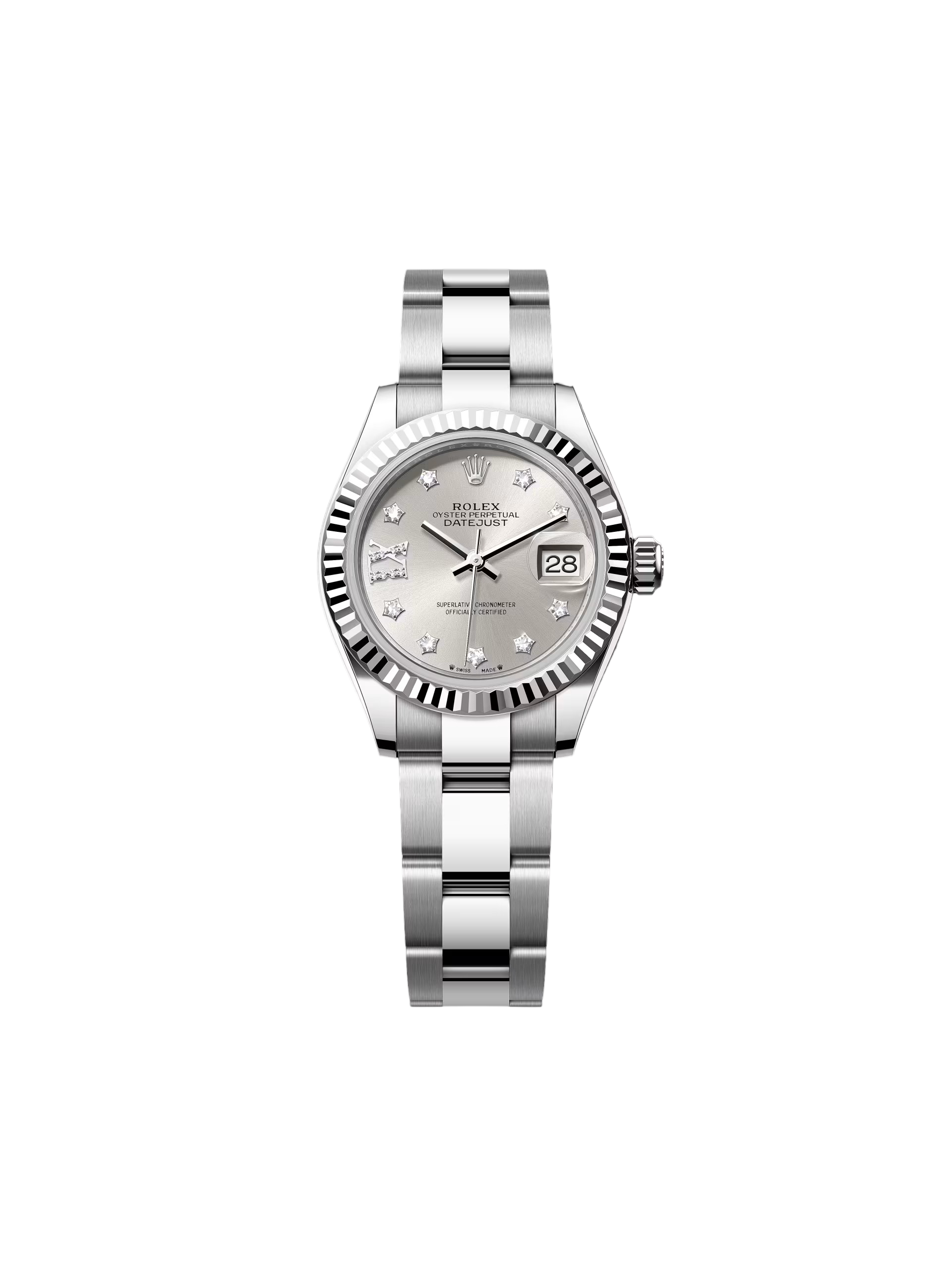 【Super Clone】ROLEX Lady-Datejust 28mm 279174 Silver Diamond Dial Oyster Bracelet