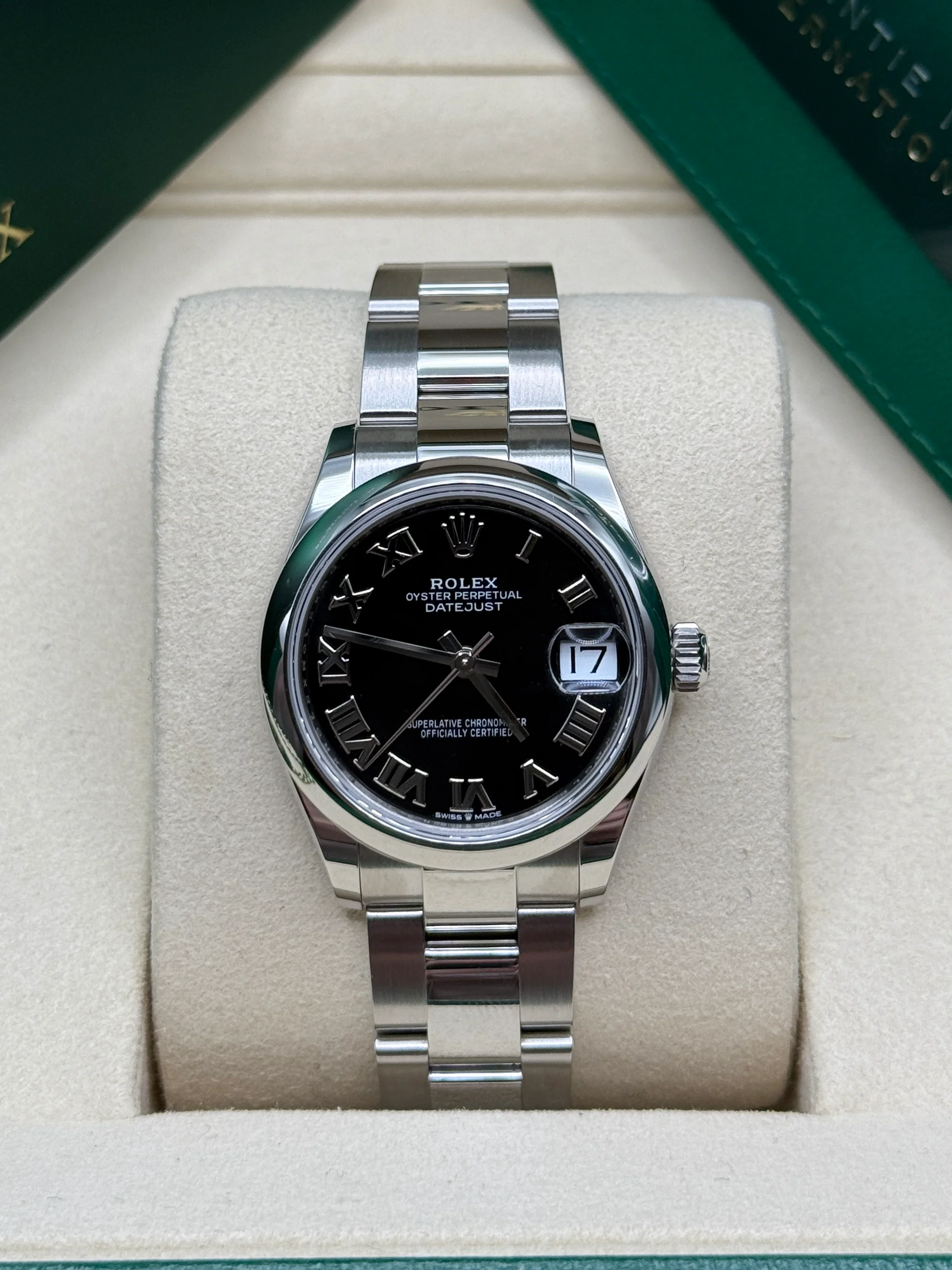 【Super Clone】ROLEX Datejust m278240-0001/0002 31mm Black Roman Domed Bezel Oyster Oystersteel