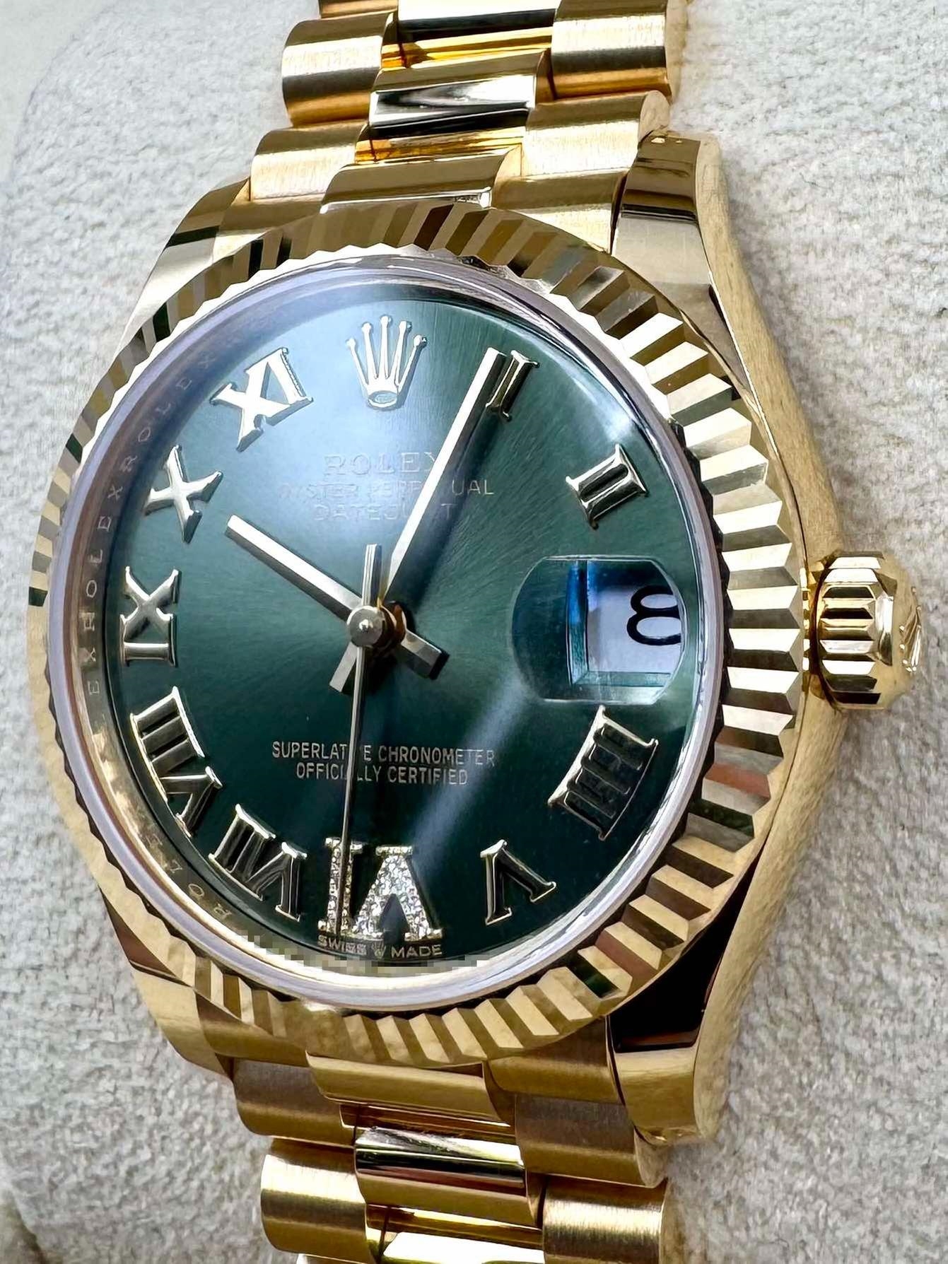 【Super Clone】ROLEX Datejust m278278-0030 Olive Green 31mm Dial President Bracelet Watch