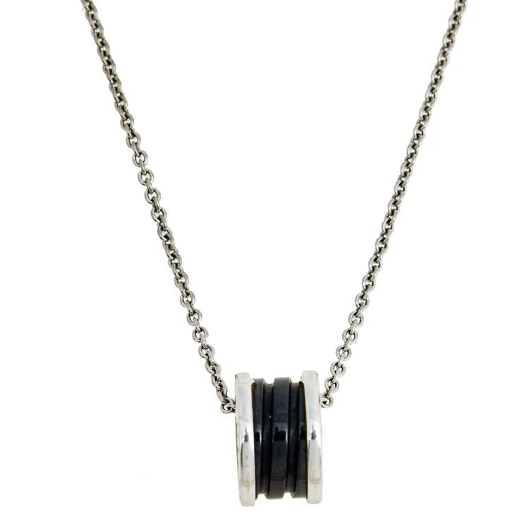 Regalia jewelryZERO 1 BLACK CERAMIC SILVER NECKLACE