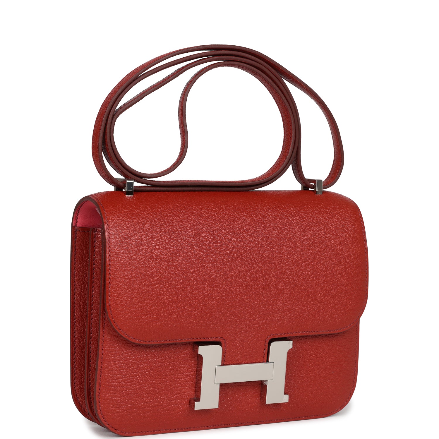 Hermès Constance 18 Brique Verso Chevre Mysore Palladium Hardware