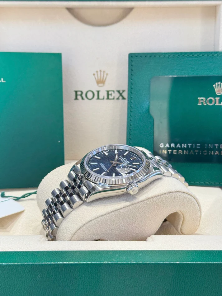 【Super Clone】ROLEX  Datejust 36mm 126234 Blue Fluted Motif Dial Jubilee Bracelet