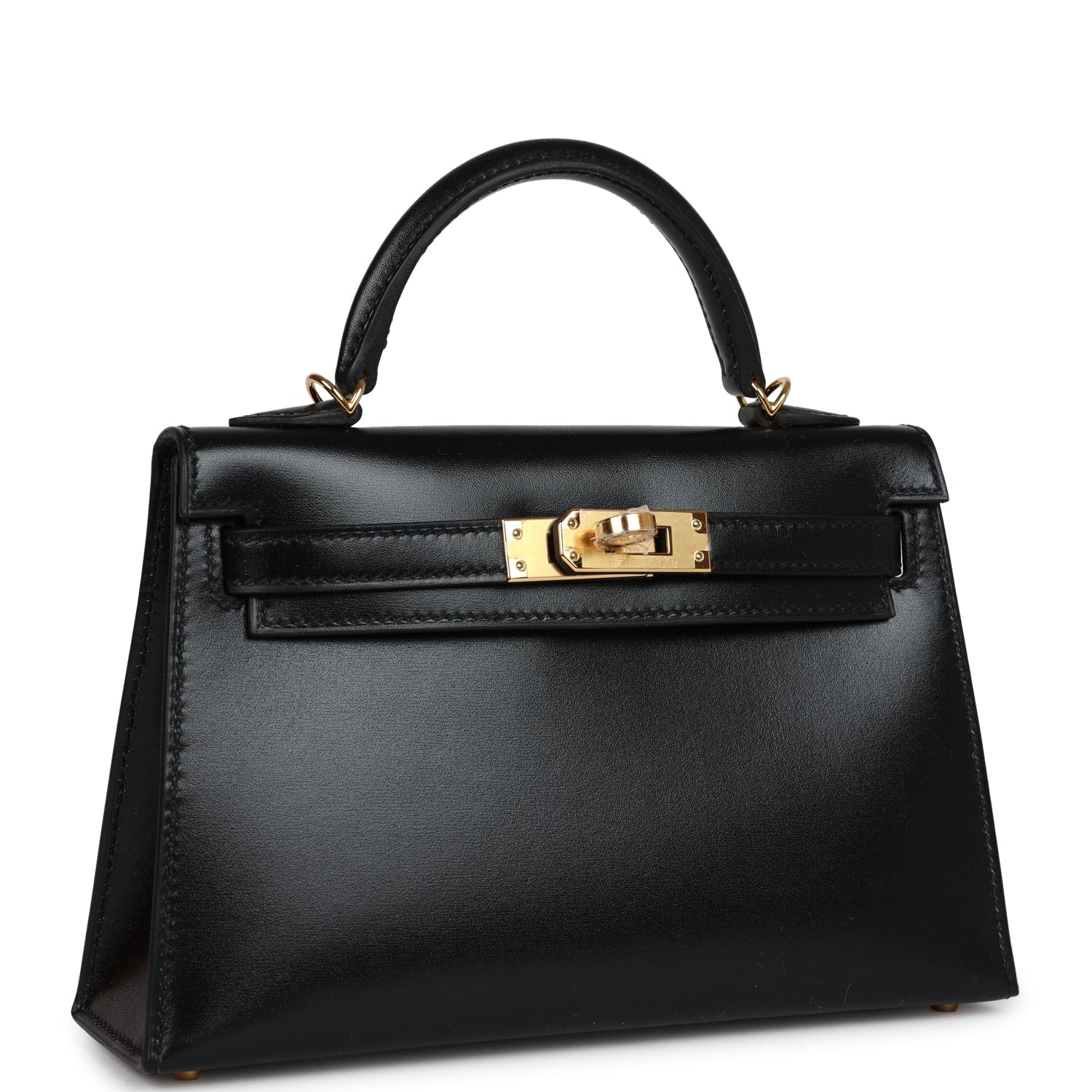 Hermès Kelly Sellier 20 Black Box Gold Hardware