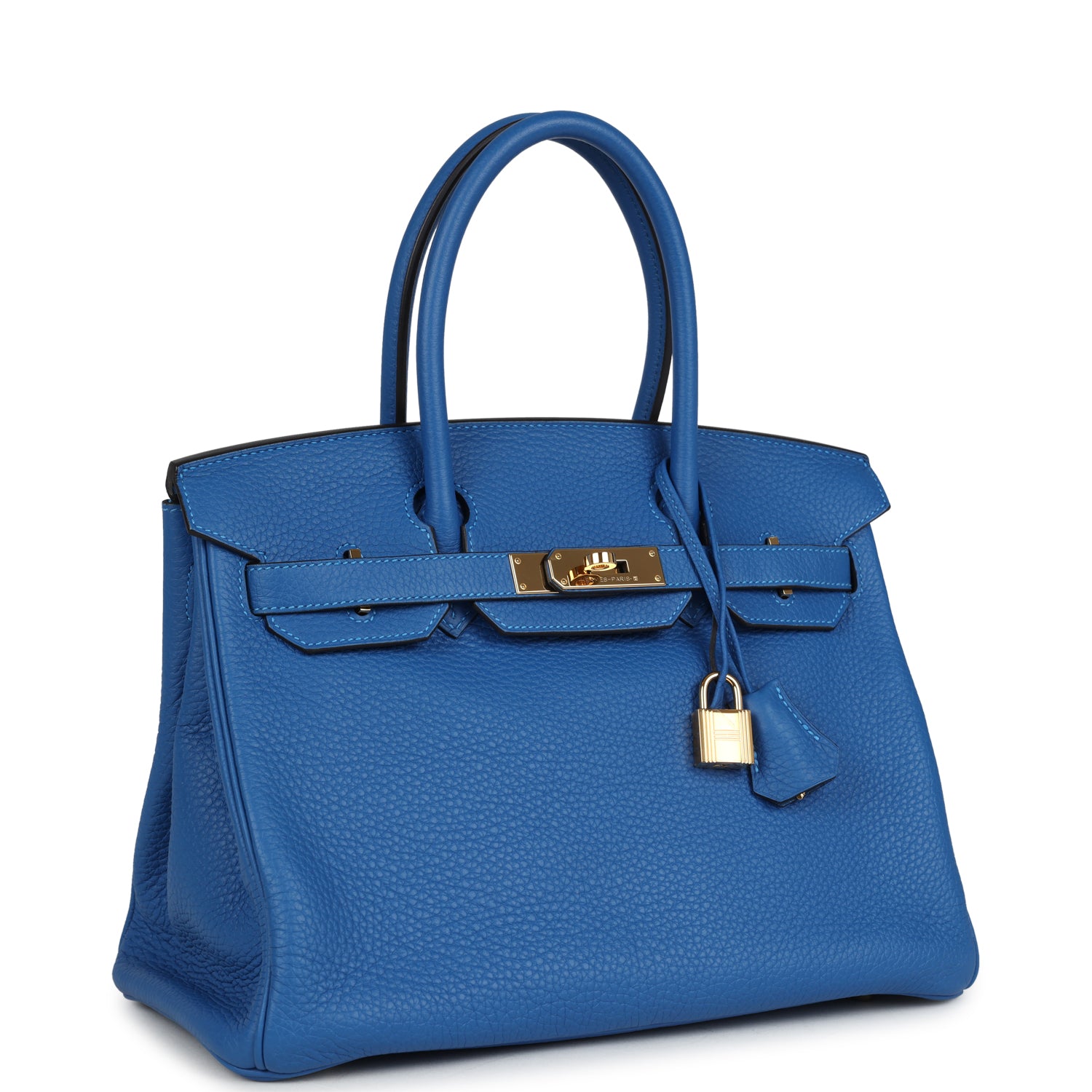 Hermès Birkin 30 Bleu Hydra Clemence Gold Hardware