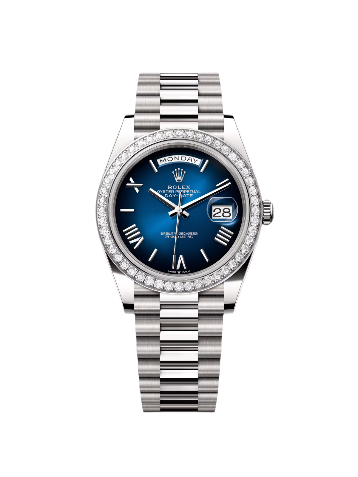 【Super Clone】ROLEX Day-Date 40mm 228349RBR-0045 Blue Ombré Dial President Bracelet