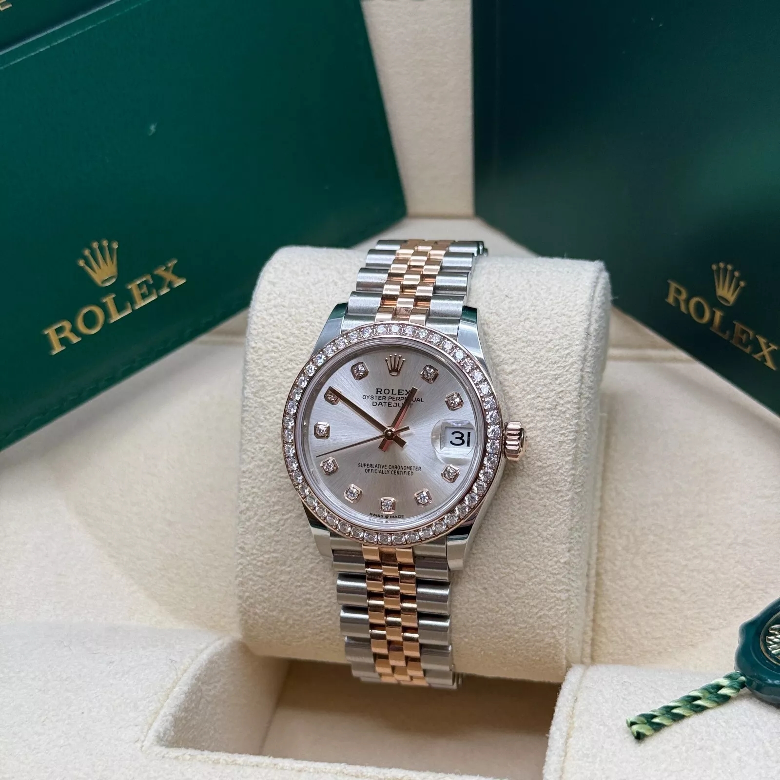 【Super Clone】ROLEX Datejust m278381-0015/0016 Silver Diamond Dial Diamond-Set Bezel 31mm
