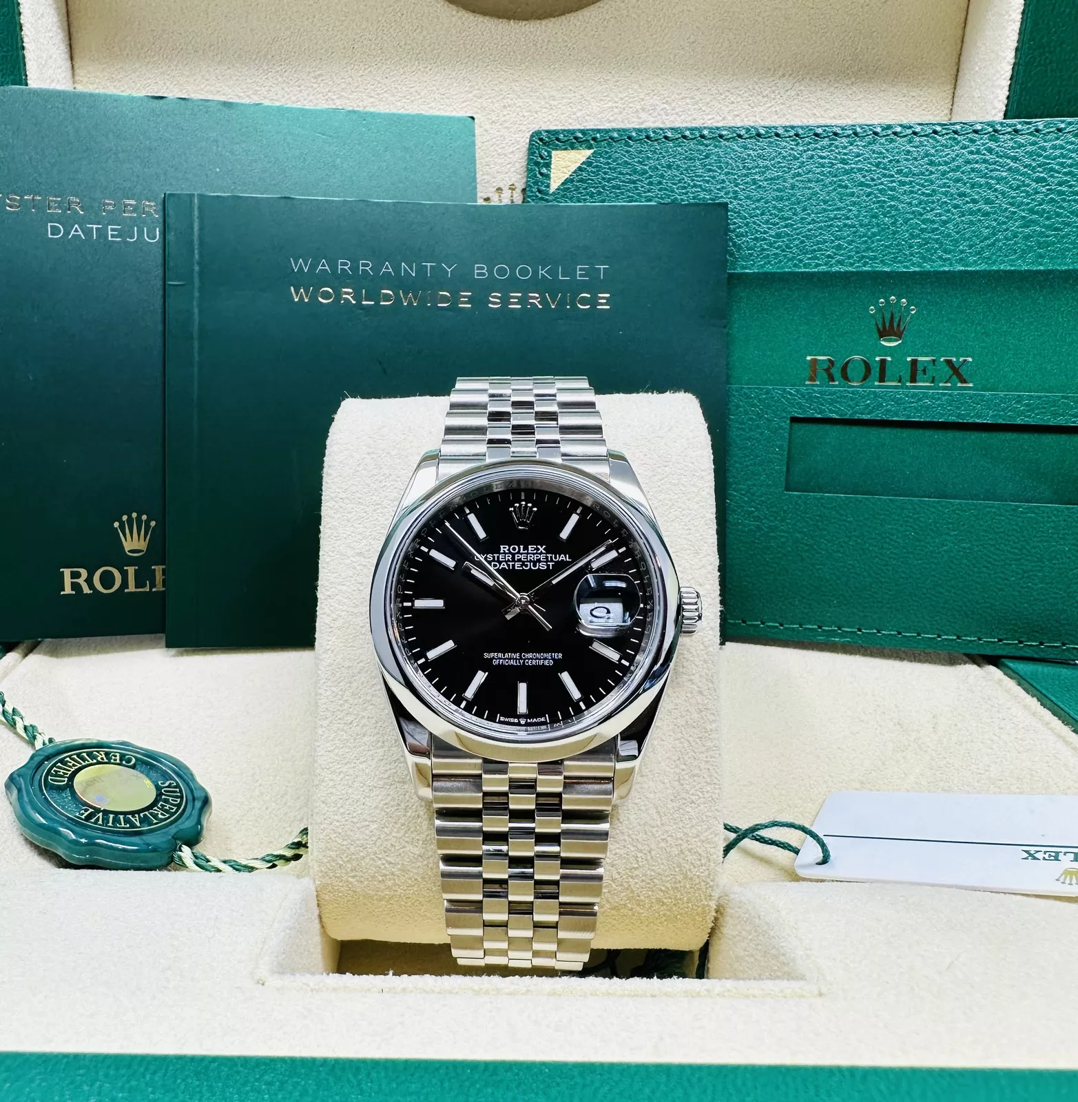 【Super Clone】ROLEX  Datejust 36mm 126200 Stainless Steel Black Dial Jubilee Watch