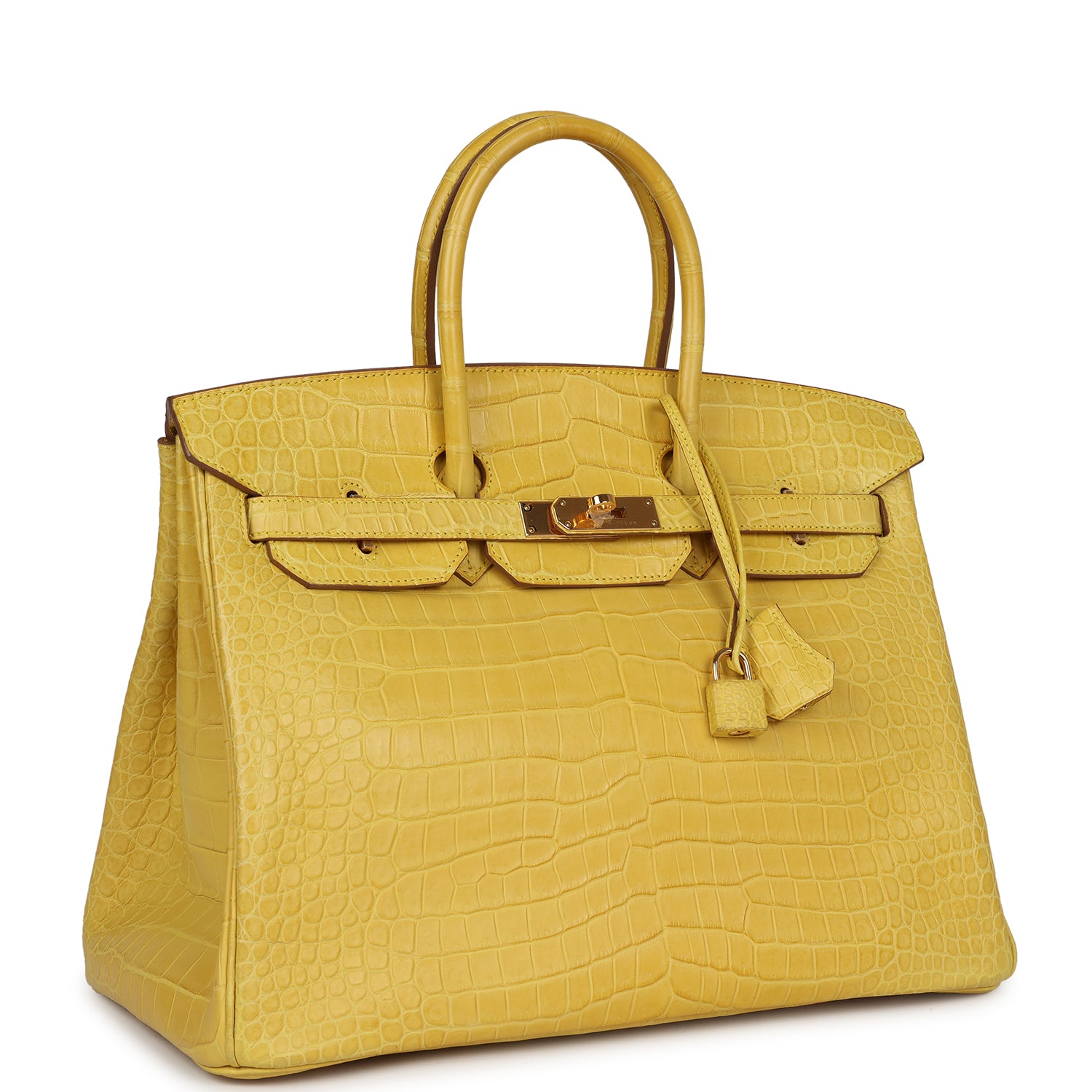 Hermès Birkin 35 Mimosa Matte Porosus Crocodile Gold Hardware