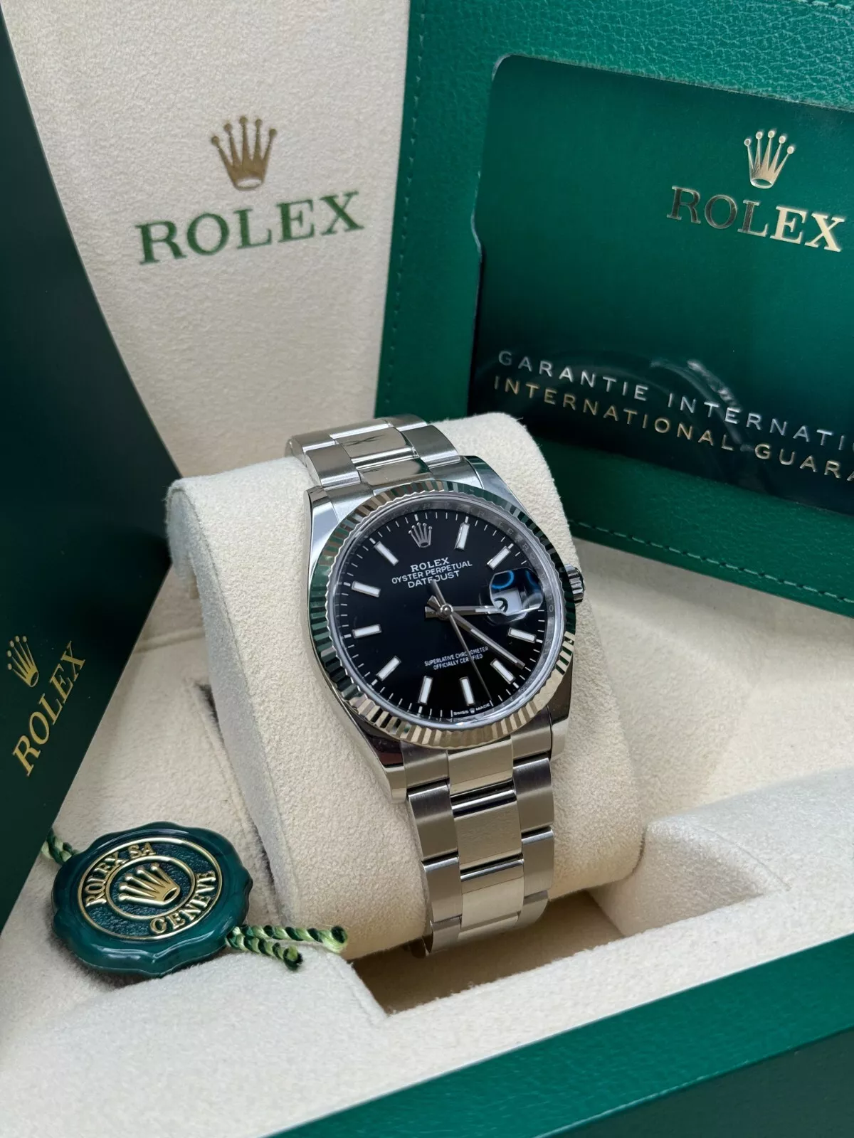 【Super Clone】 ROLEX  Datejust 36mm 126234 Black Index Jubilee Stainless Steel Mens Watch