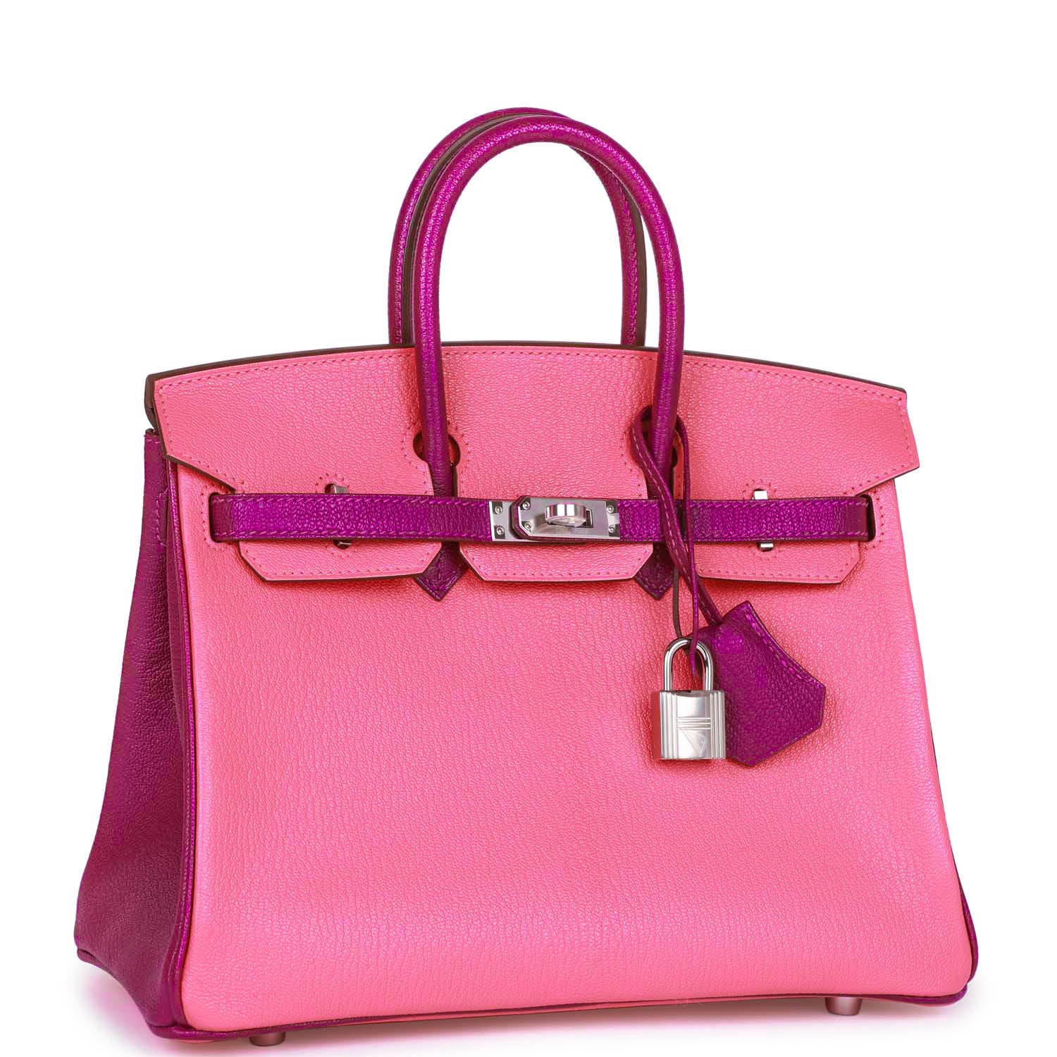 Hermès Special Order (HSS) Birkin 25 Rose Lipstick and Anemone Chèvre Palladium Hardware