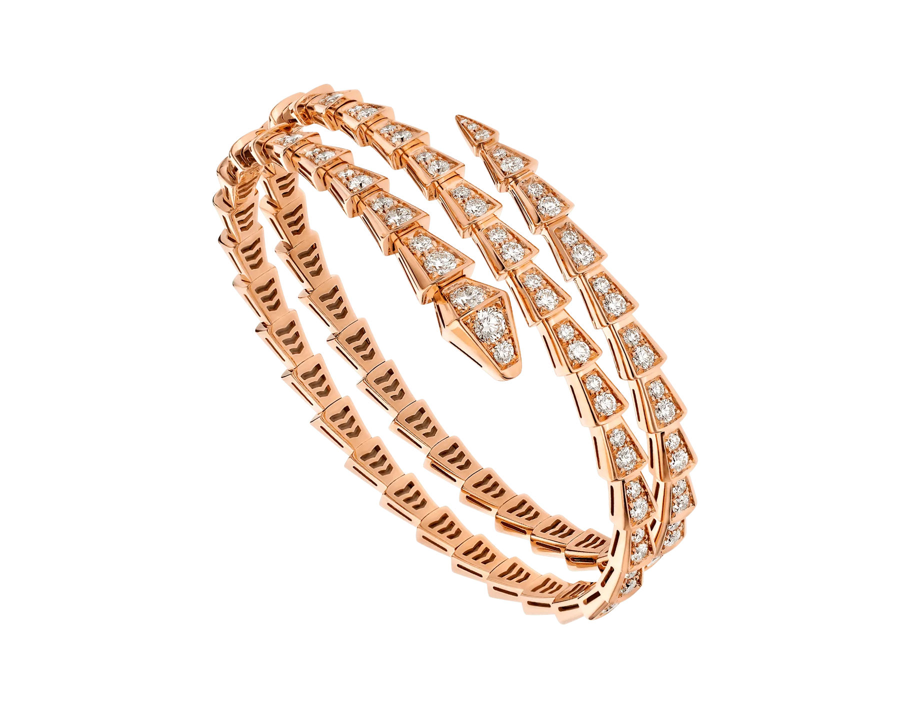 Regalia jewelrySERPENTI BRACELET PINK GOLD DIAMOND DOUBLE ROW