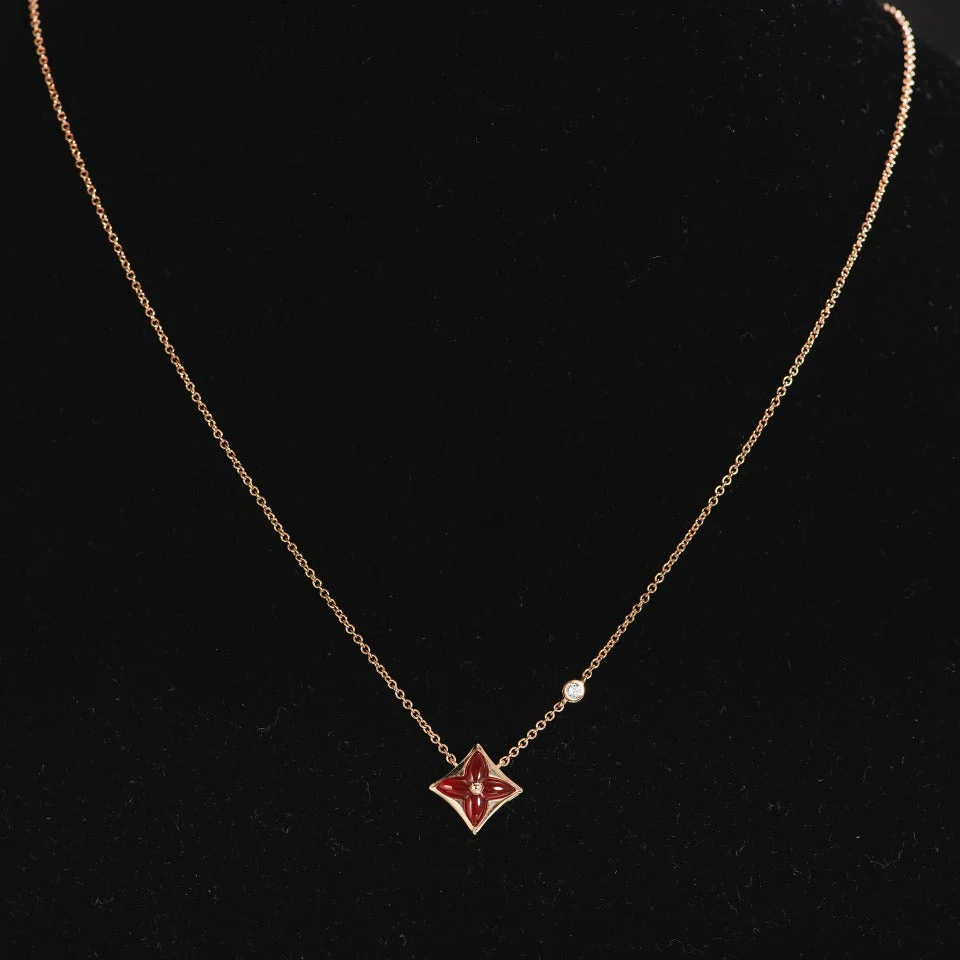 Regalia jewelrySTAR NECKLACE PINK GOLD 1 DIAMOND