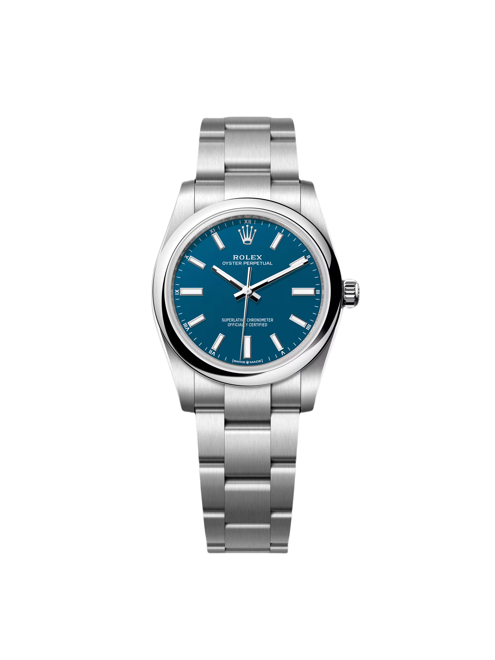 【Super Clone】ROLEX Oyster Perpetual 34mm 124200 Blue Dial Oyster Stainless Steel Bracelet